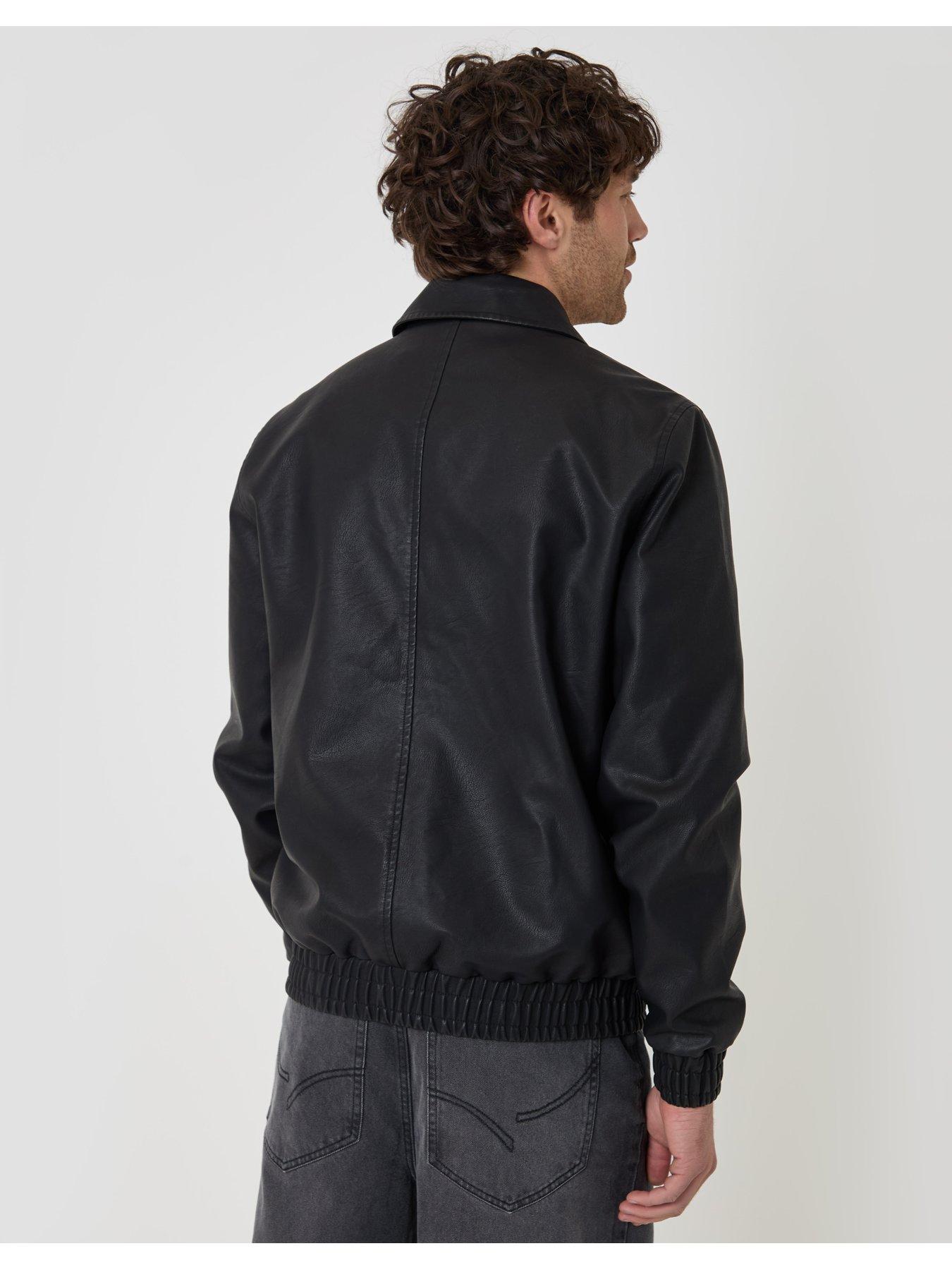 Image 2 of 5 of Threadbare Faux Leather Collared Jacket In Black