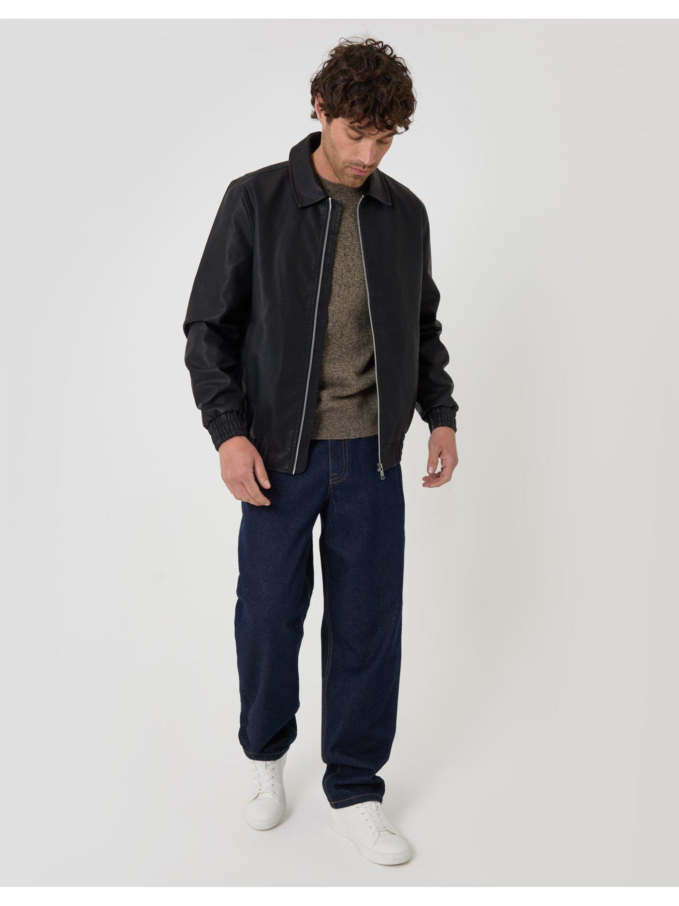 Image 3 of 5 of Threadbare Faux Leather Collared Jacket In Black