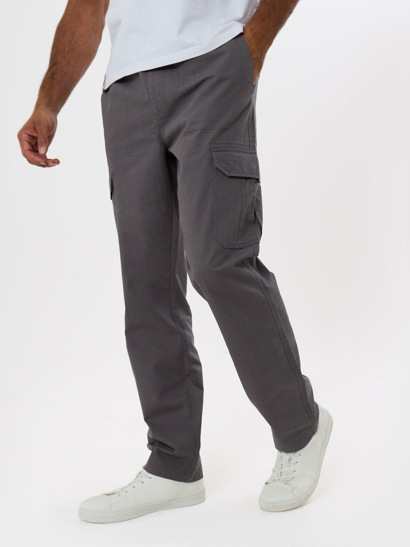 Image 1 of 4 of Threadbare Mens Joker Cargo Drawstring Waist Regular Fit Trousers - Slate