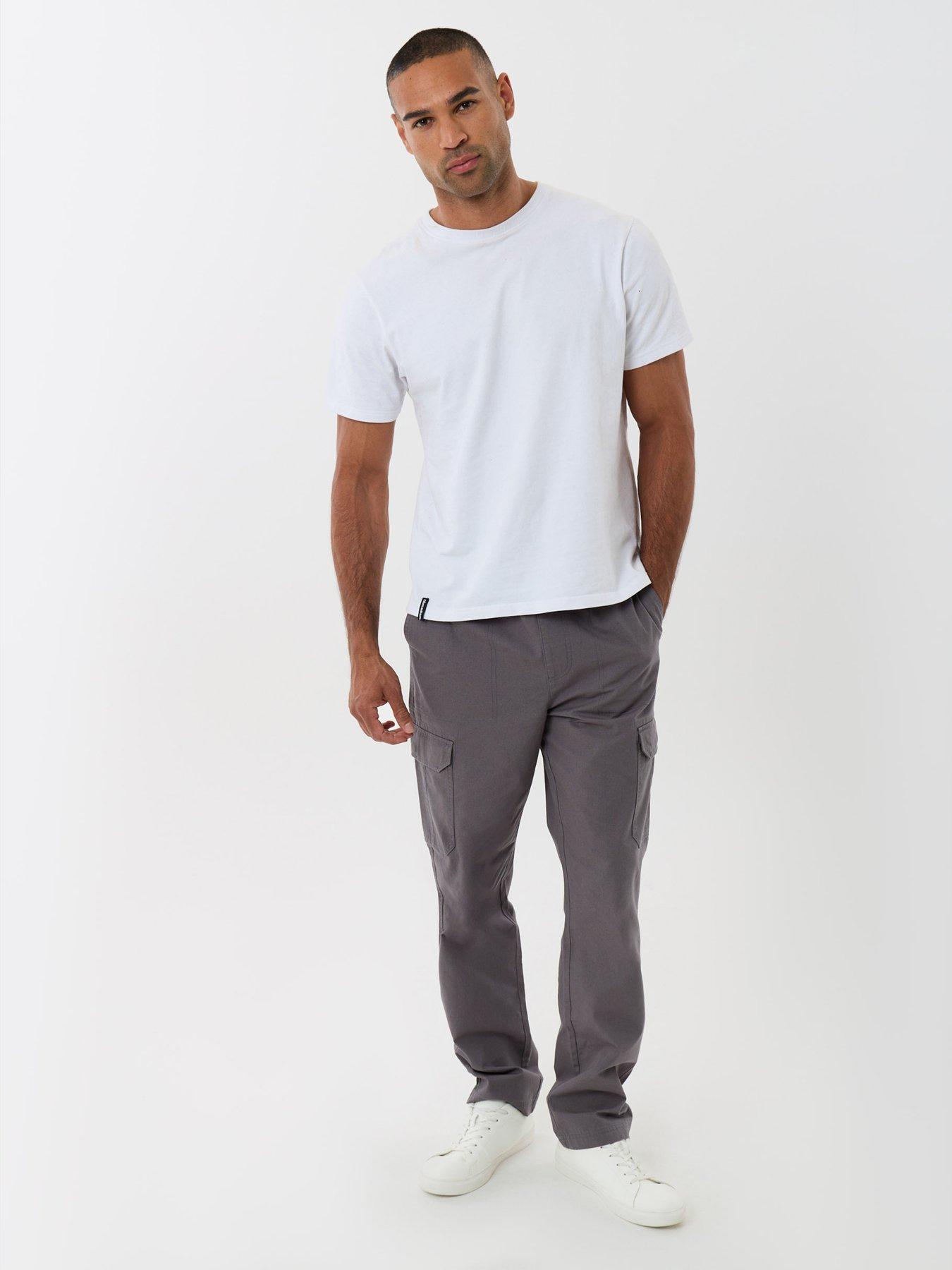 Image 3 of 4 of Threadbare Mens Joker Cargo Drawstring Waist Regular Fit Trousers - Slate