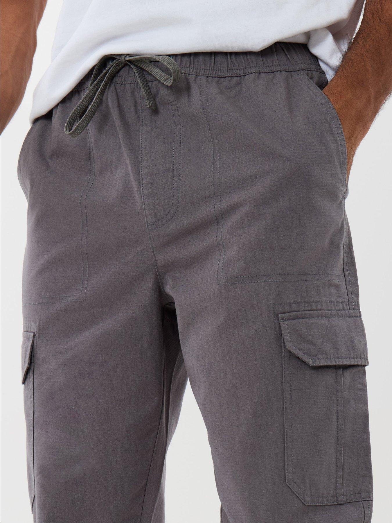 Image 4 of 4 of Threadbare Mens Joker Cargo Drawstring Waist Regular Fit Trousers - Slate
