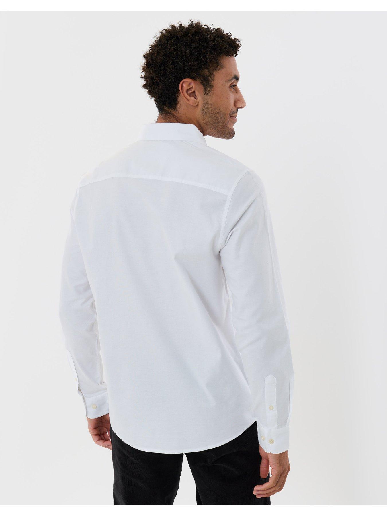 Image 2 of 5 of Threadbare Mens Regular Fit Cotton Oxford Shirt - White