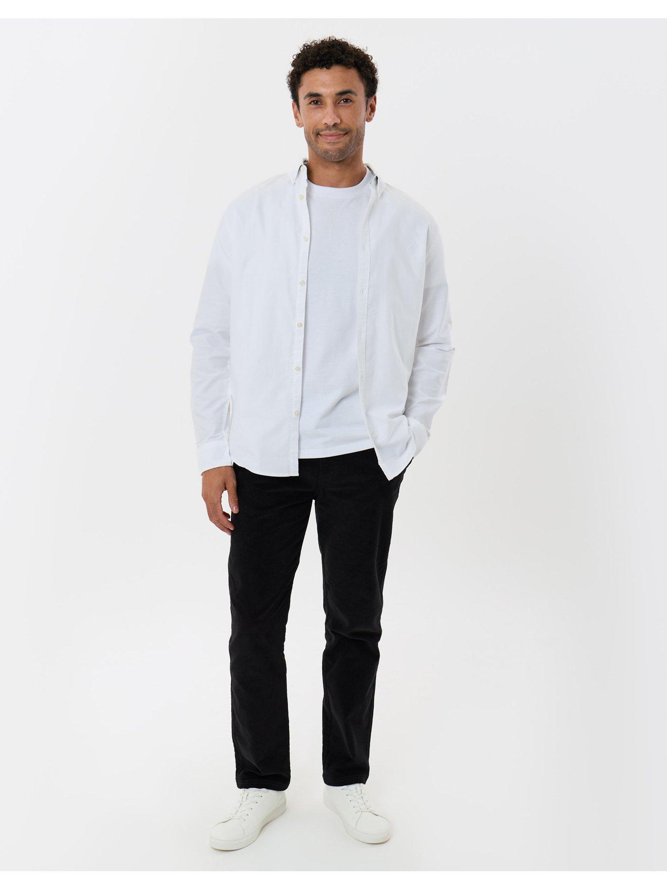 Image 3 of 5 of Threadbare Mens Regular Fit Cotton Oxford Shirt - White