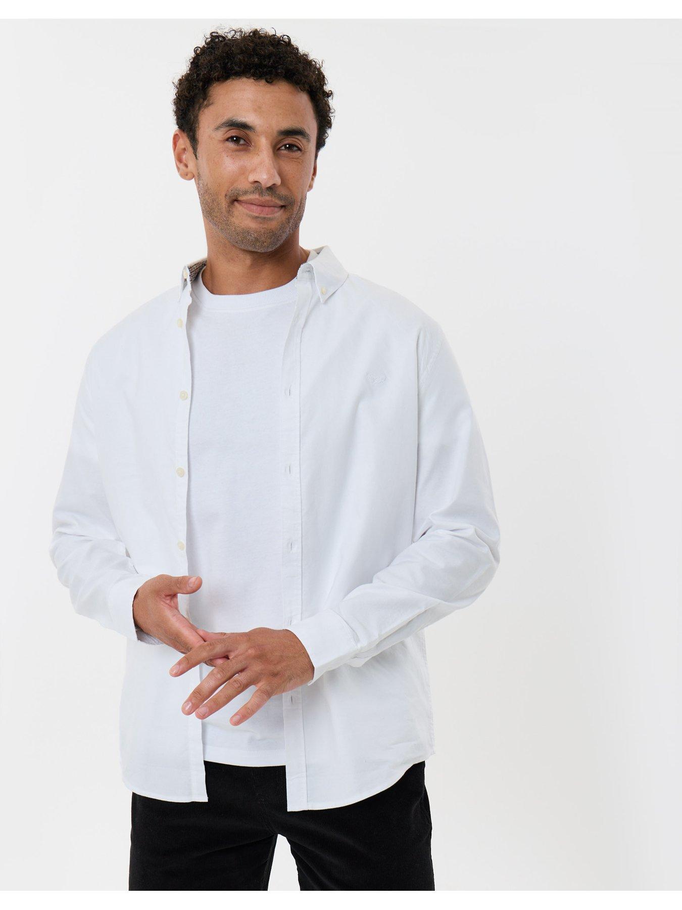 Image 5 of 5 of Threadbare Mens Regular Fit Cotton Oxford Shirt - White