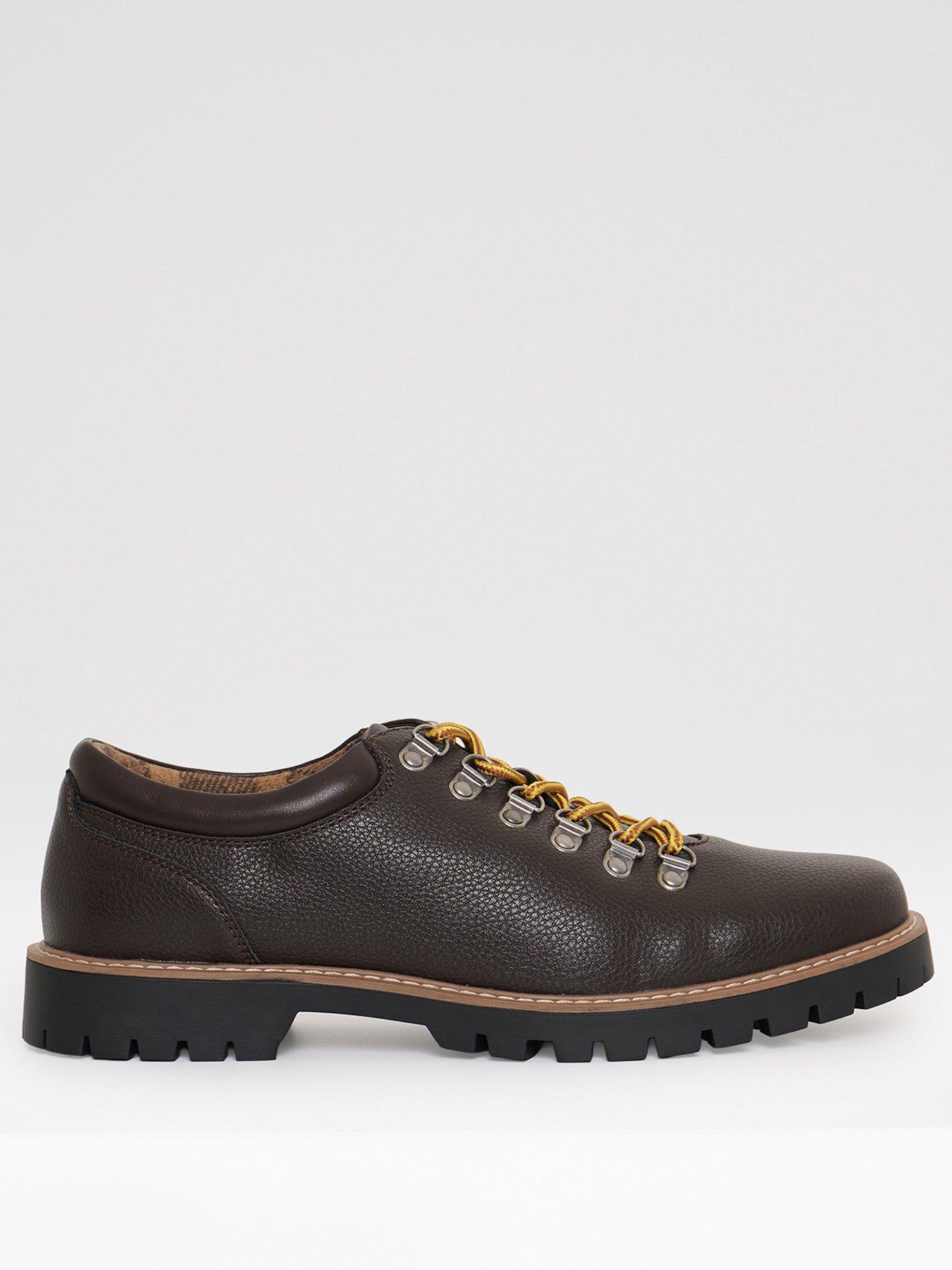 Image 1 of 4 of Threadbare Mens Derby Lace Up Chunky Sole Boot Style Trainers - Brown
