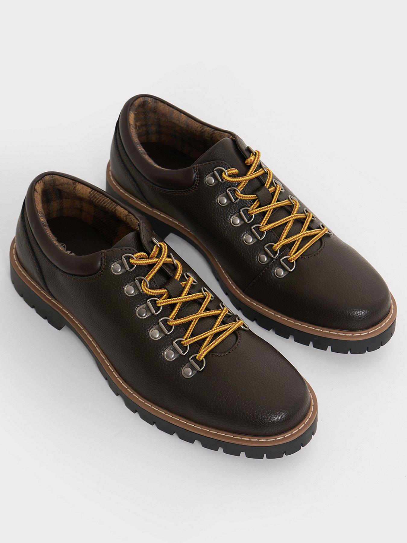 Image 2 of 4 of Threadbare Mens Derby Lace Up Chunky Sole Boot Style Trainers - Brown