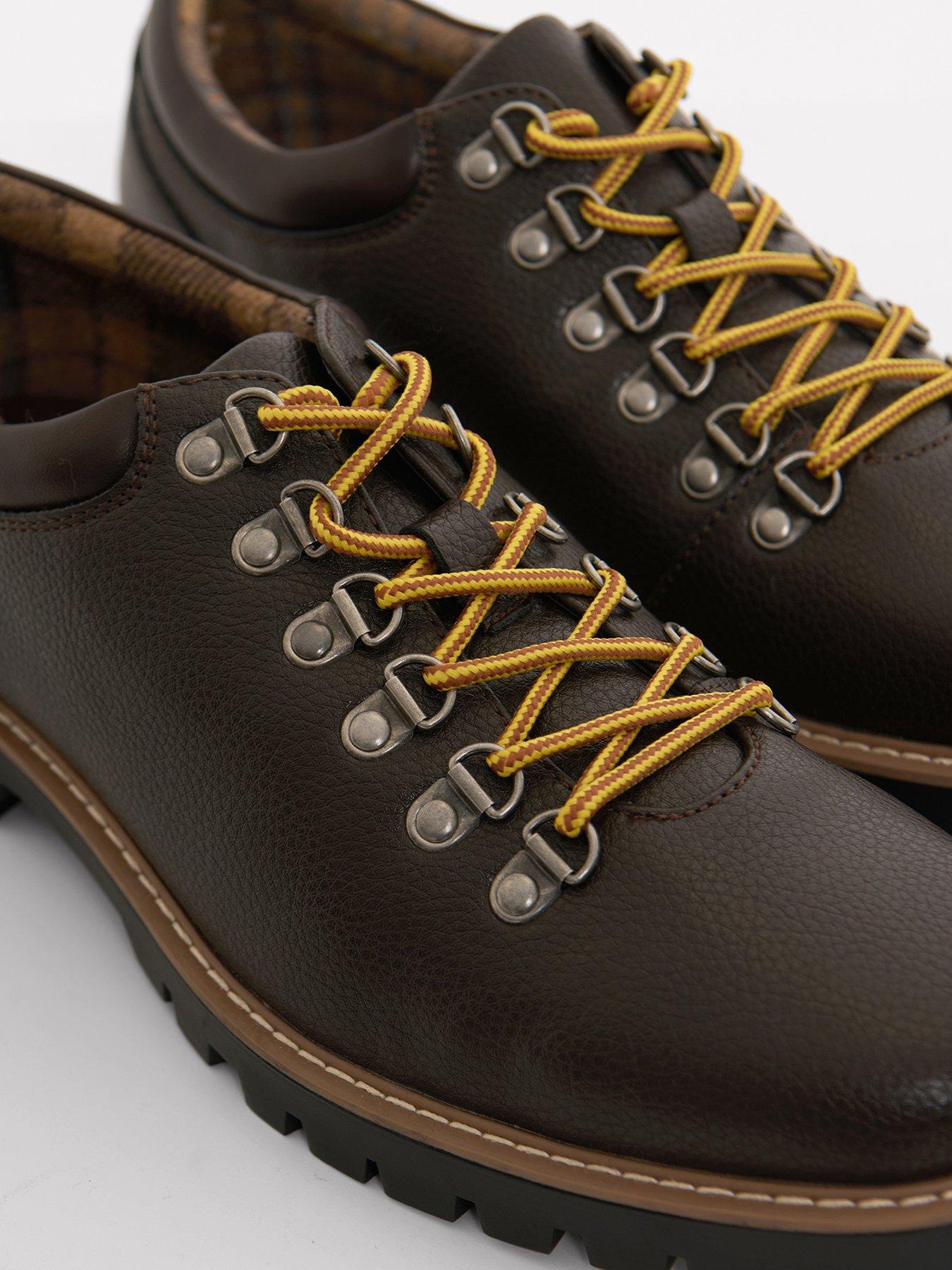 Image 3 of 4 of Threadbare Mens Derby Lace Up Chunky Sole Boot Style Trainers - Brown
