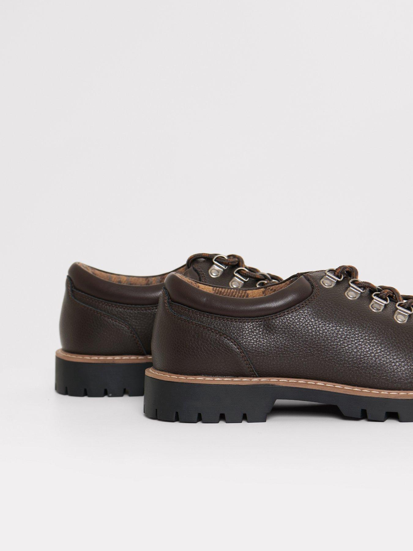 Image 4 of 4 of Threadbare Mens Derby Lace Up Chunky Sole Boot Style Trainers - Brown