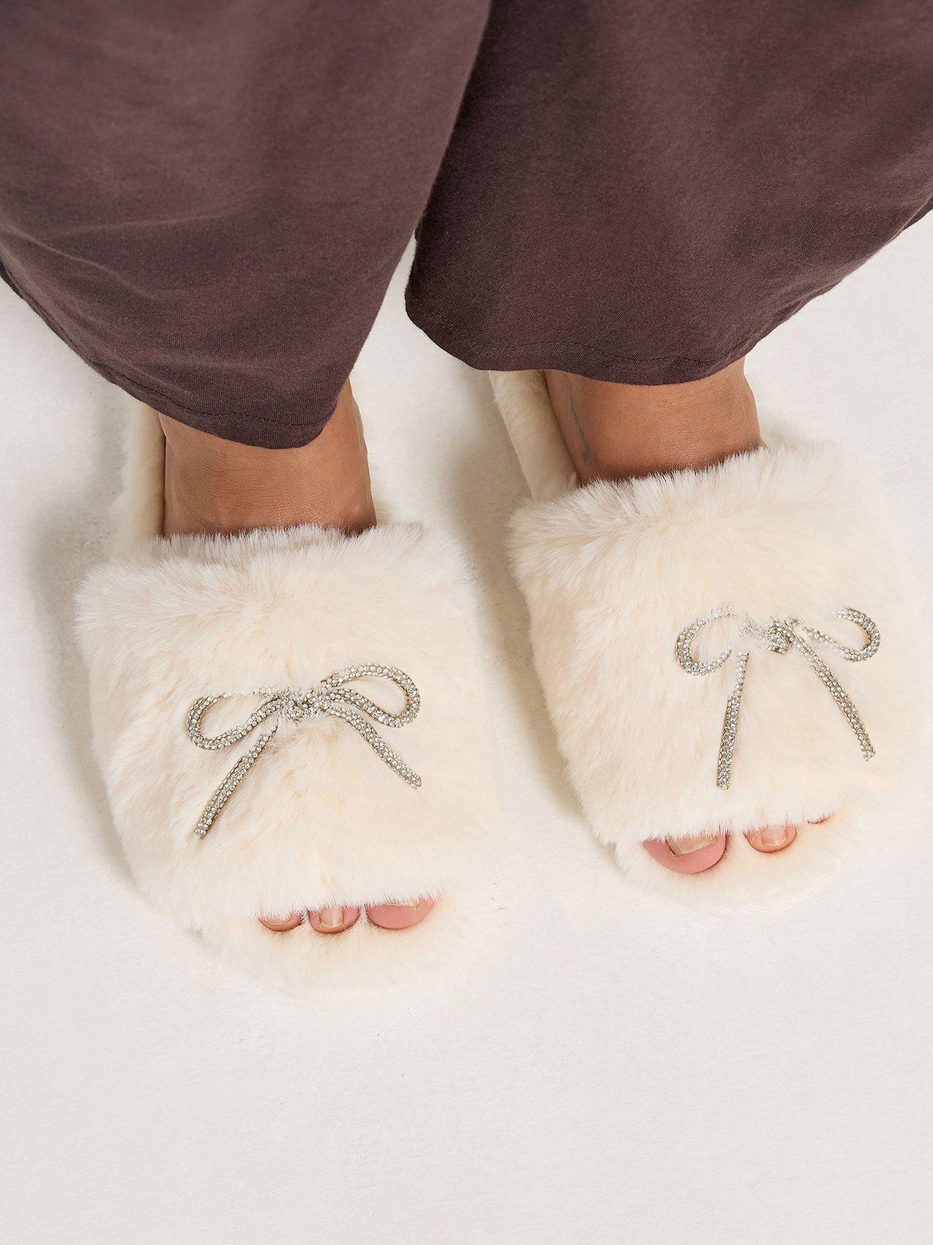 Image 1 of 4 of Yours Glitz Bow Mule Slipper