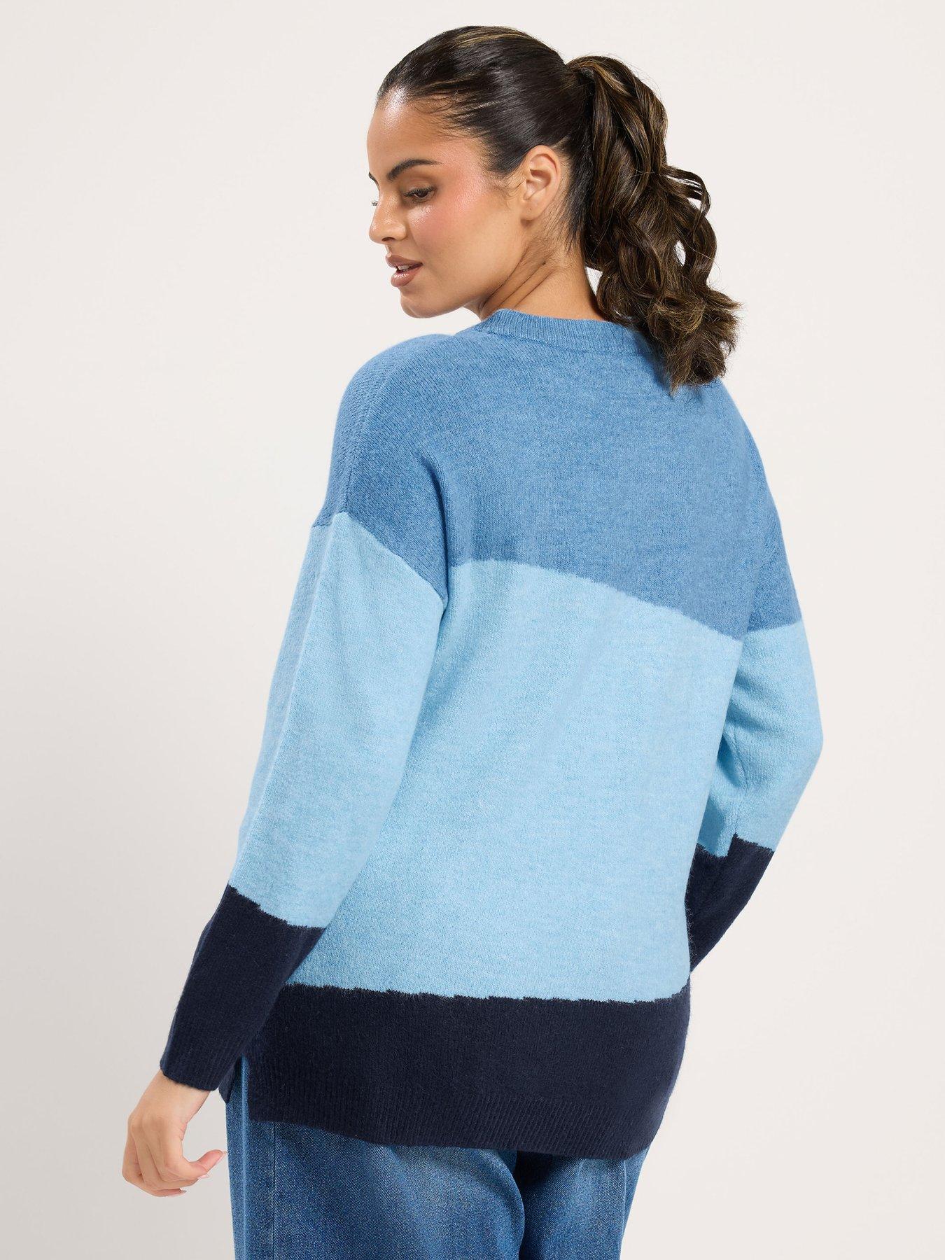 Image 2 of 4 of Yours Curve Colourblock Flash Yarn Jumper
