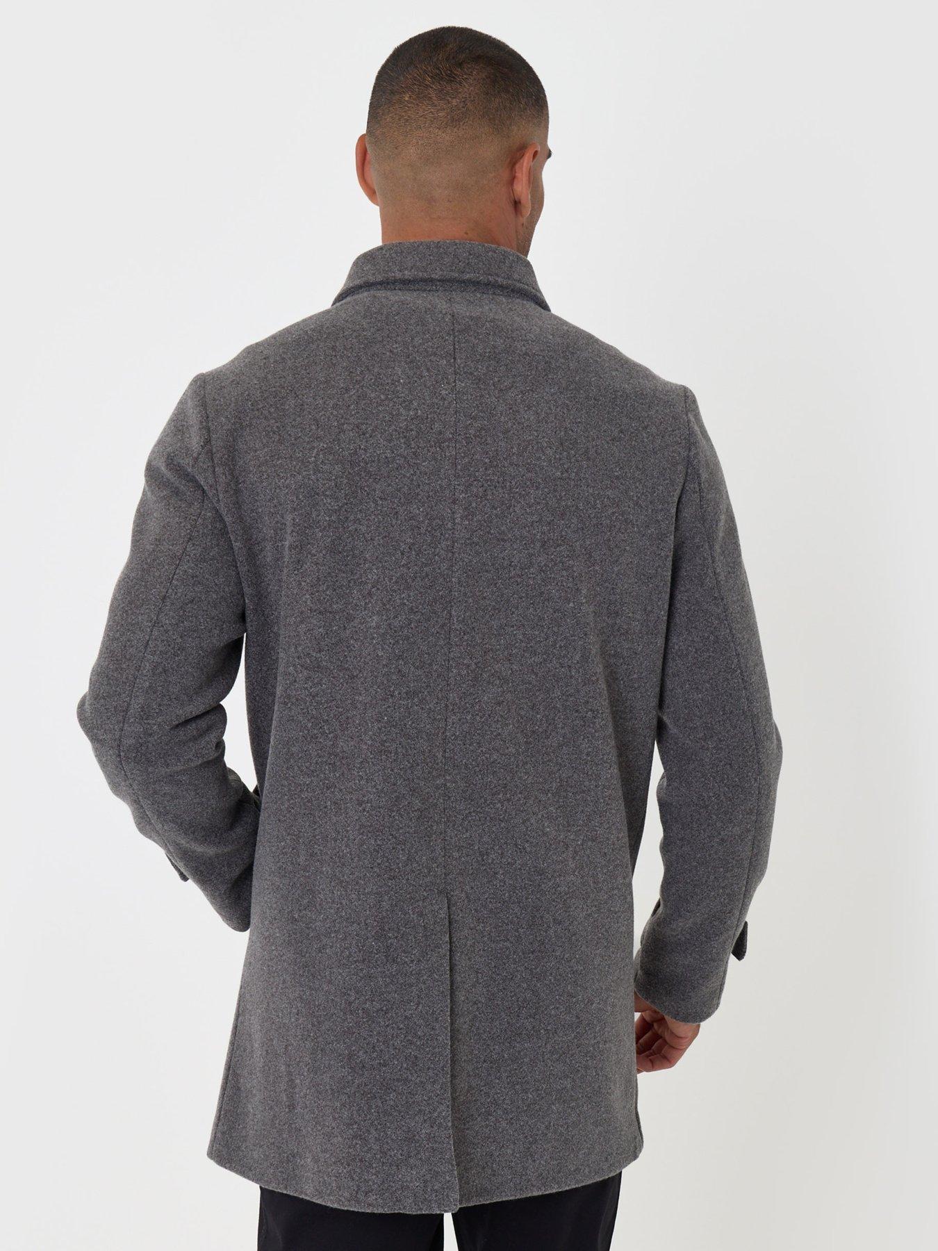 Image 2 of 5 of Threadbare Mens Jacket Alon - Charcoal (FAUX WOOL)