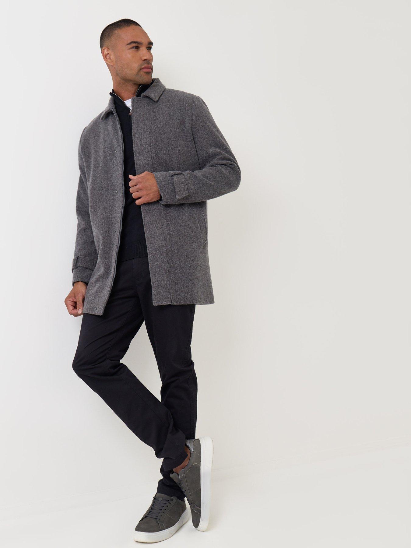 Image 3 of 5 of Threadbare Mens Jacket Alon - Charcoal (FAUX WOOL)