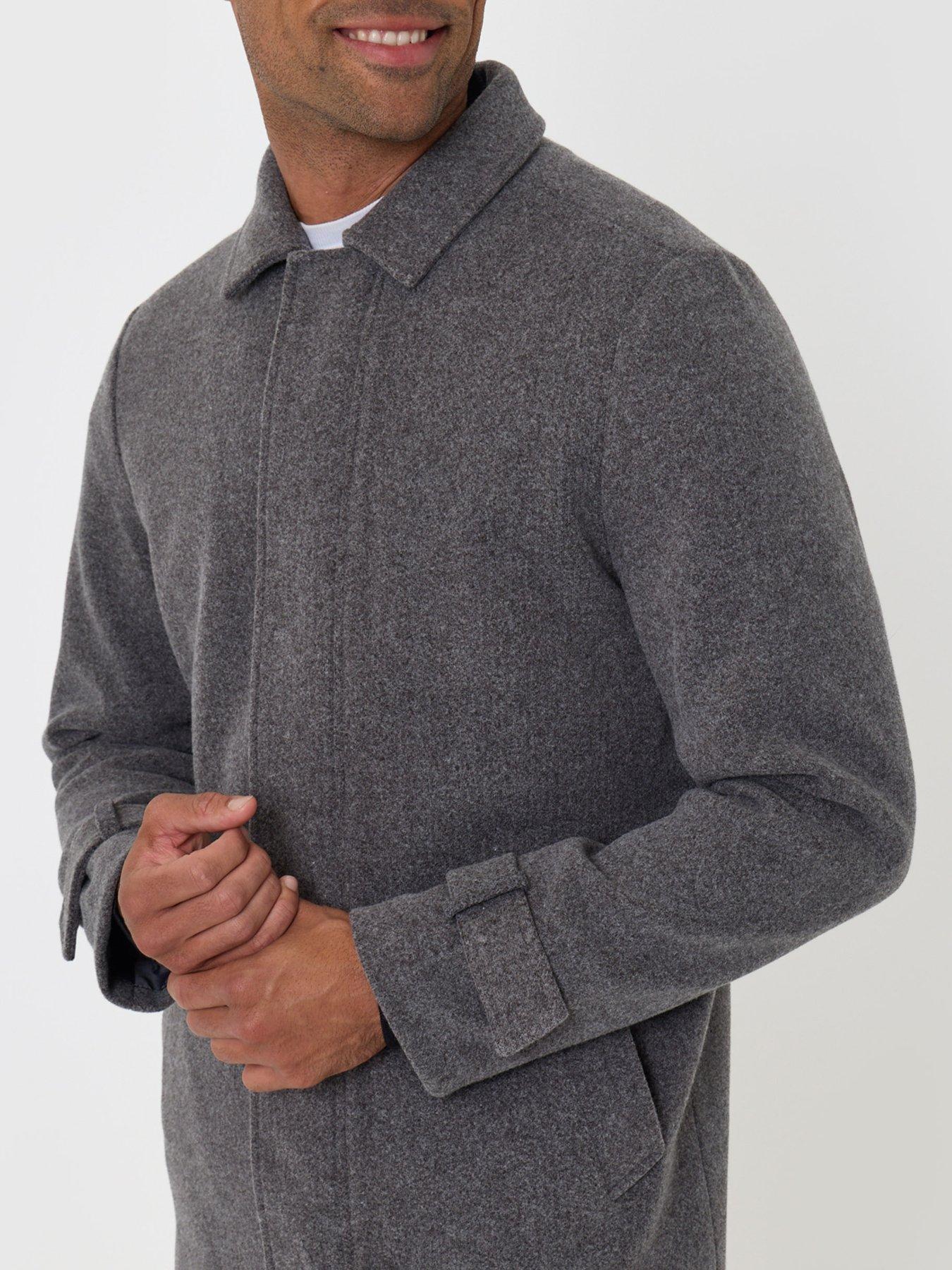 Image 4 of 5 of Threadbare Mens Jacket Alon - Charcoal (FAUX WOOL)
