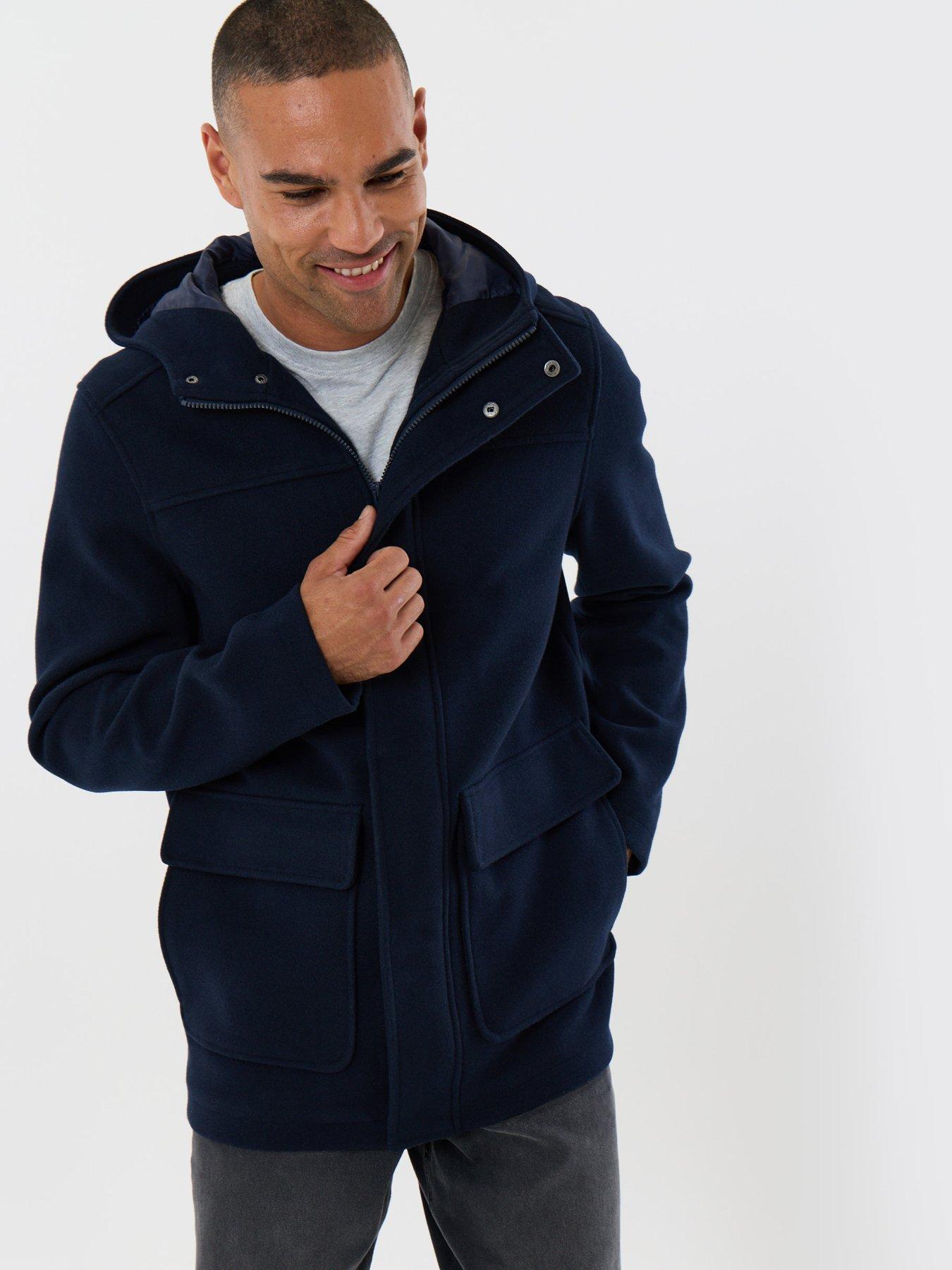 Image 5 of 6 of Threadbare Mens Arnes Faux Wool Hooded Jacket - Black