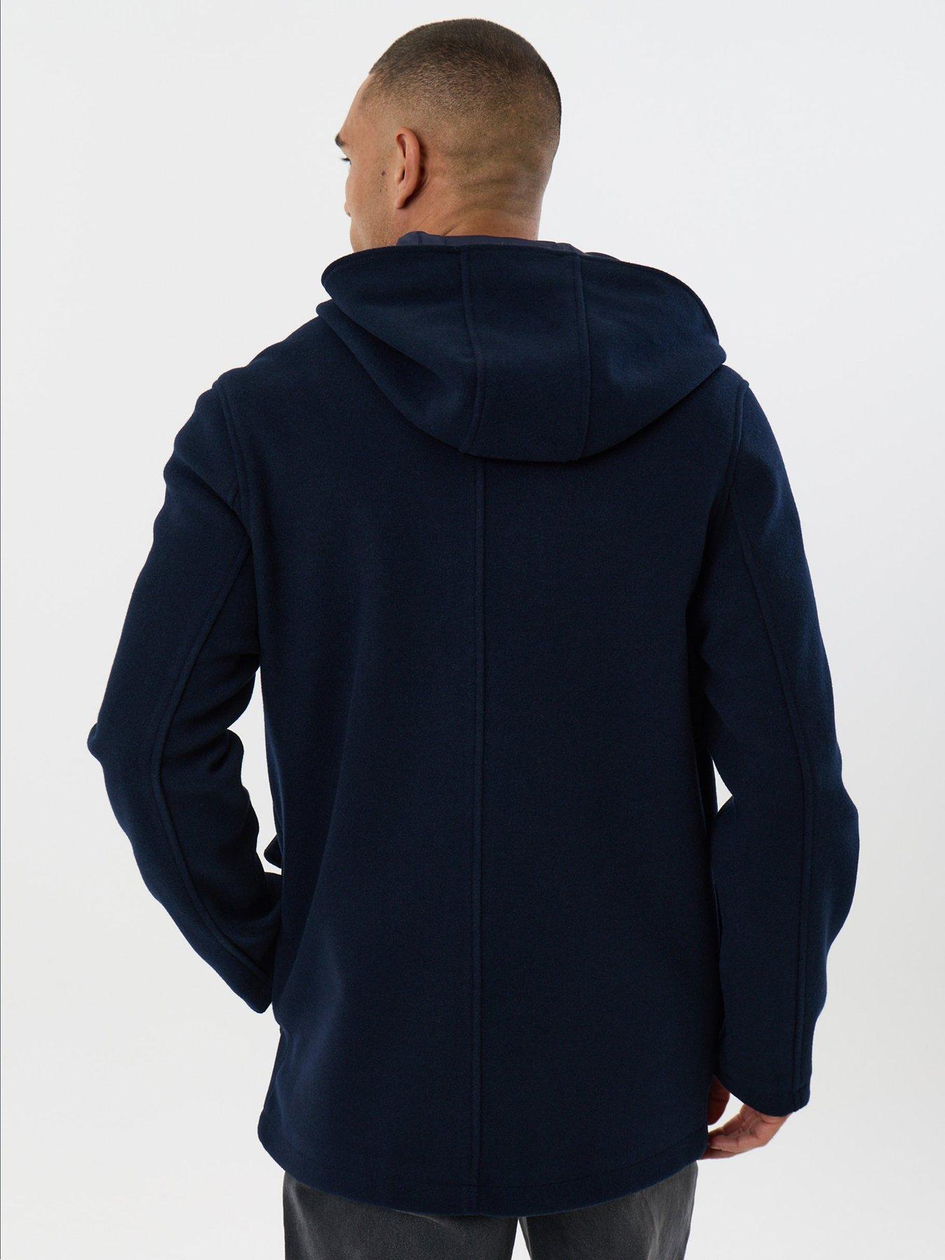 Image 2 of 5 of Threadbare Mens Arnes Faux Wool Hooded Jacket - Navy