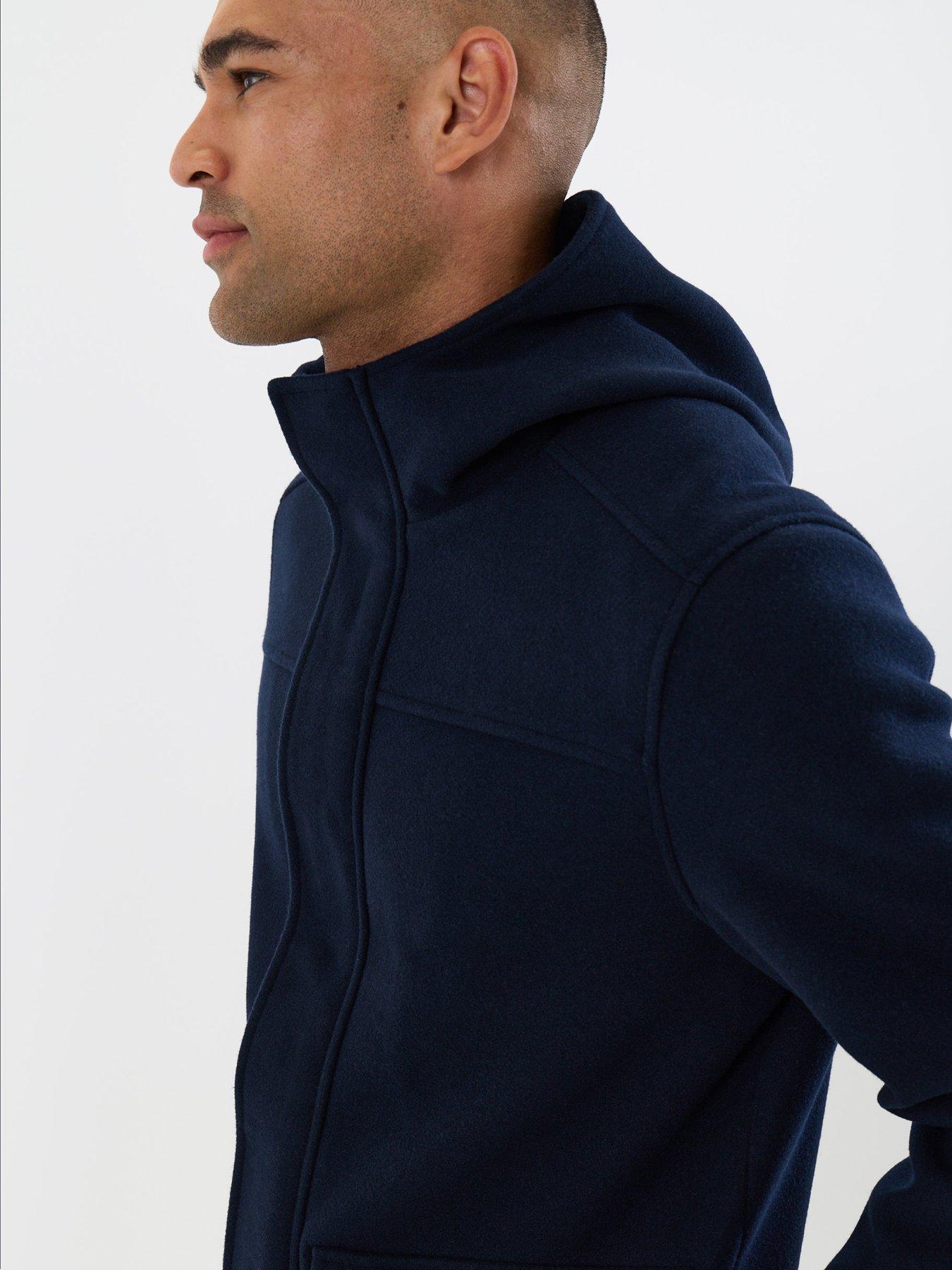 Image 4 of 5 of Threadbare Mens Arnes Faux Wool Hooded Jacket - Navy