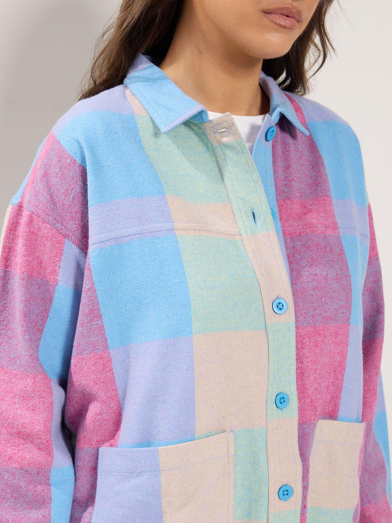 Image 4 of 4 of Yours Curve Checked Shacket