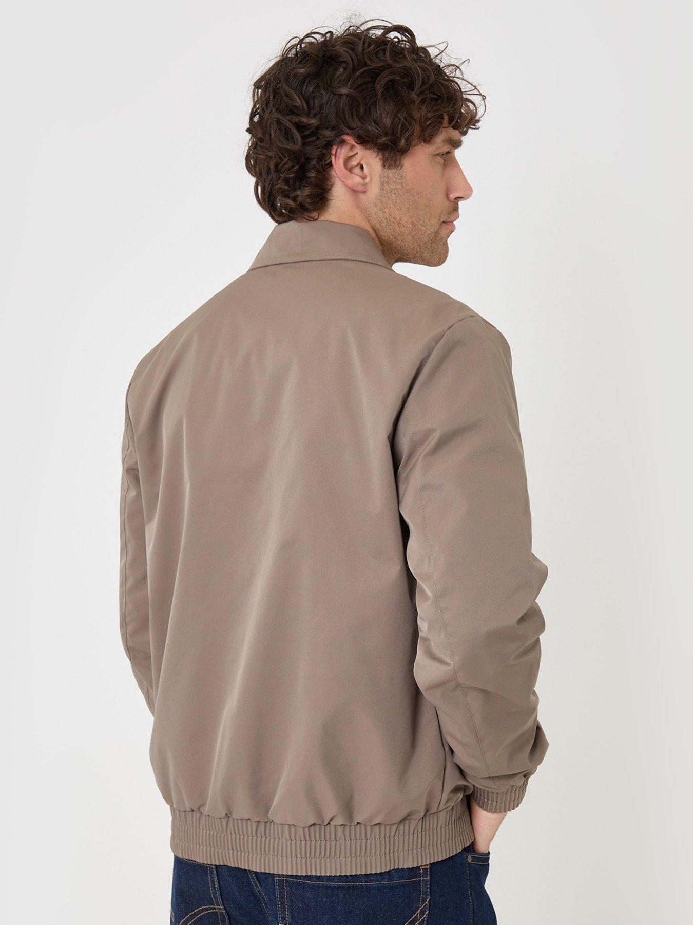 Image 4 of 6 of Threadbare Mens Shower Resistant Stretch Full Zip Jacket - Taupe