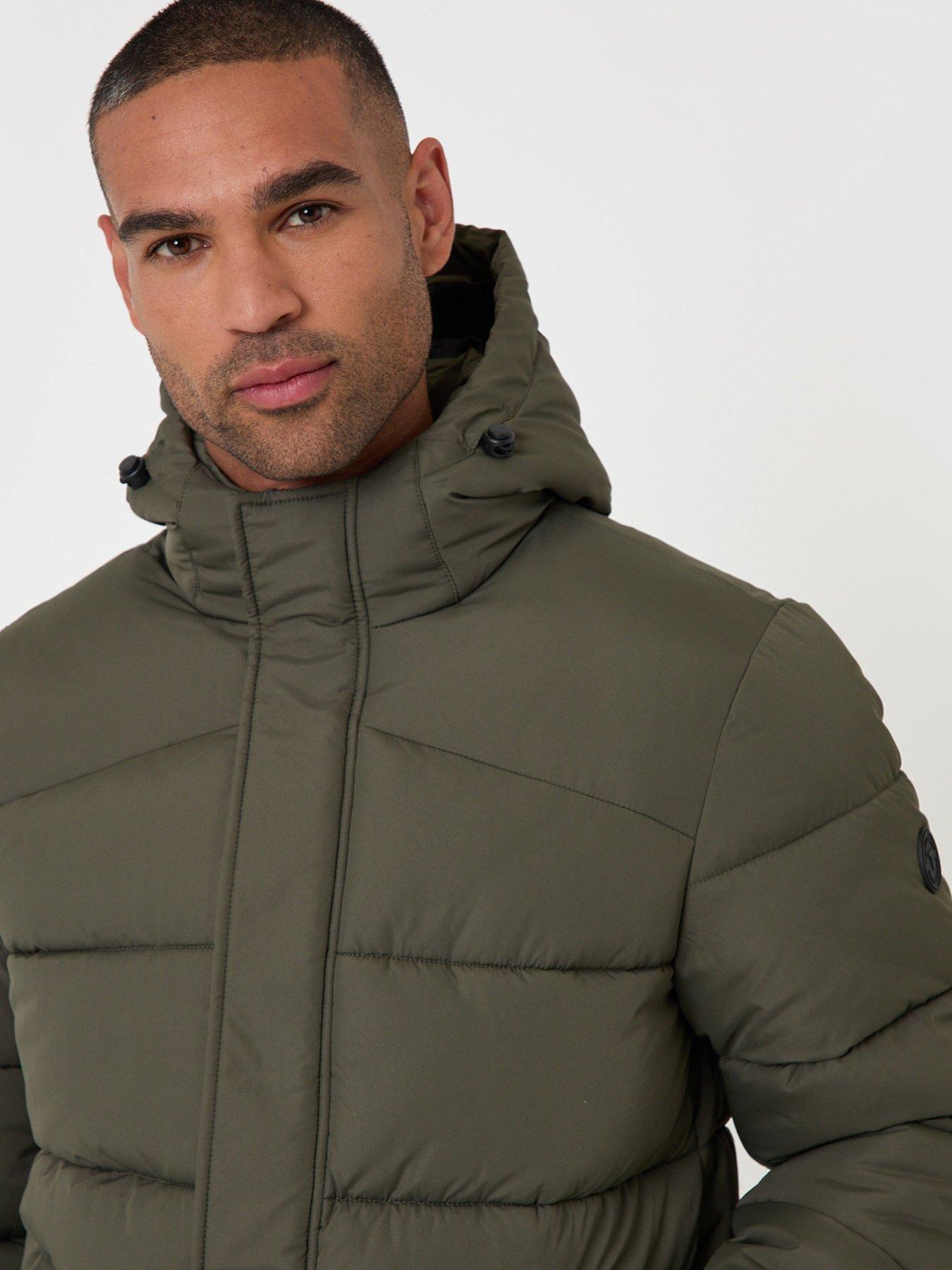 Image 4 of 5 of Threadbare Mens Padded Hooded Puffer Torso Jacket - Khaki