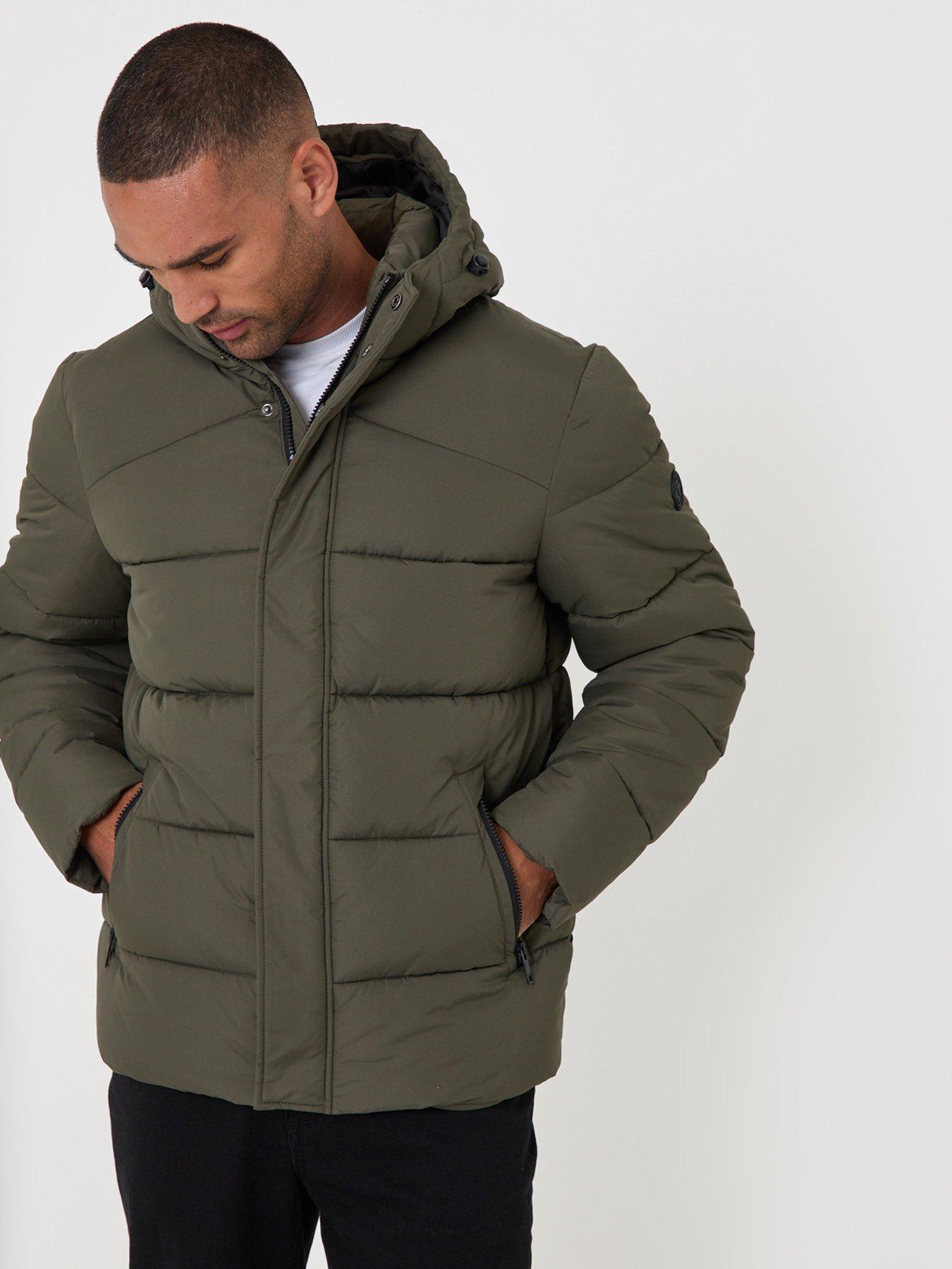 Image 5 of 5 of Threadbare Mens Padded Hooded Puffer Torso Jacket - Khaki