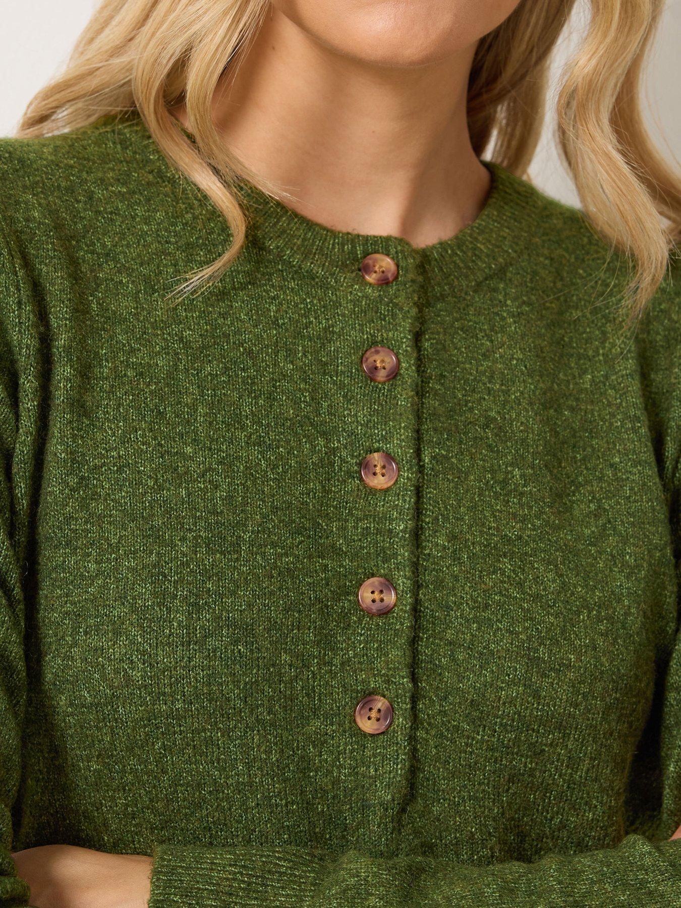 Image 4 of 4 of Long Tall Sally Womens Tall Half Button Jumper - Green