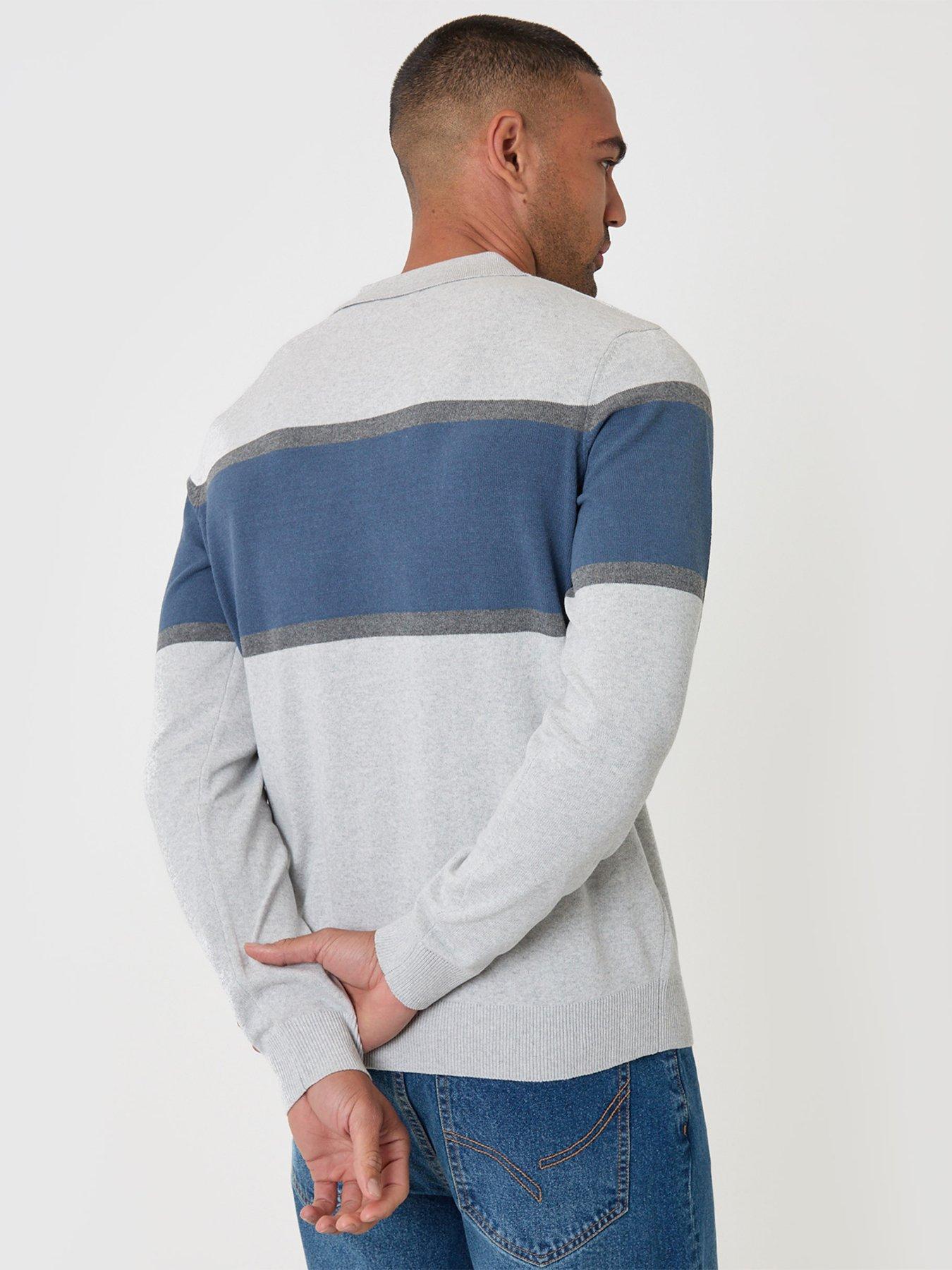 Image 2 of 5 of Threadbare Mens Knitted L/Slv Btn Polo Fairhaven - Lt Grey Marl 12gg (Regular Fit)