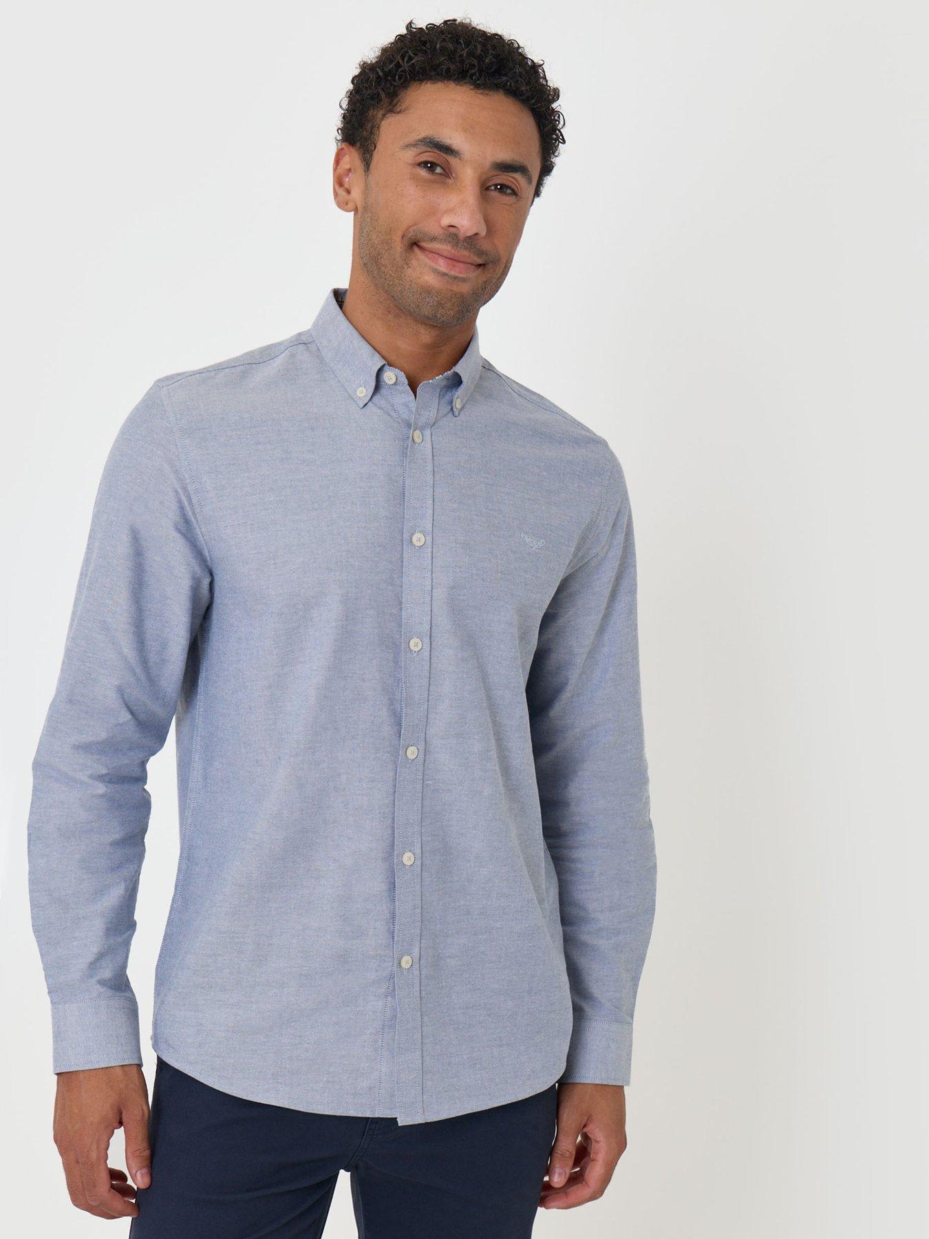 Image 1 of 4 of Threadbare Mens Shirt L/Slv Oxford Beacon - Vintage Blue/White (AW25 change to regular spec, previous spec was slim fit)