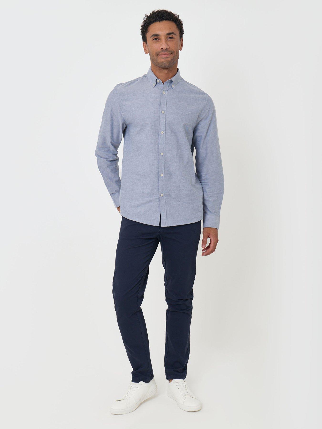 Image 3 of 4 of Threadbare Mens Shirt L/Slv Oxford Beacon - Vintage Blue/White (AW25 change to regular spec, previous spec was slim fit)