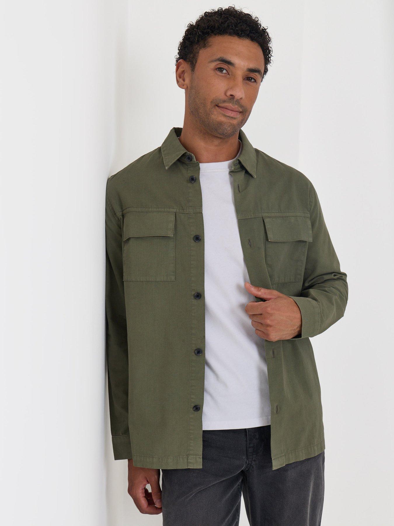 Image 1 of 5 of Threadbare Mens Shacket L/Slv Clergy - Olive (Regular Fit)