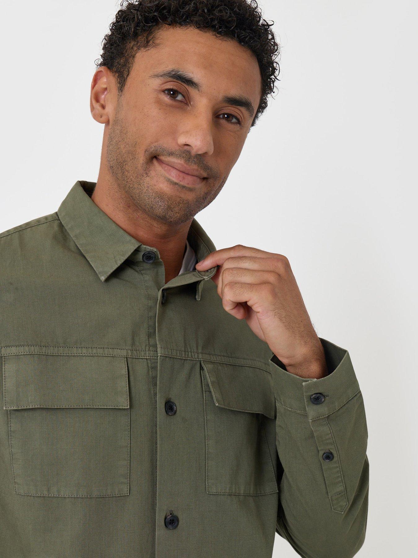 Image 4 of 5 of Threadbare Mens Shacket L/Slv Clergy - Olive (Regular Fit)