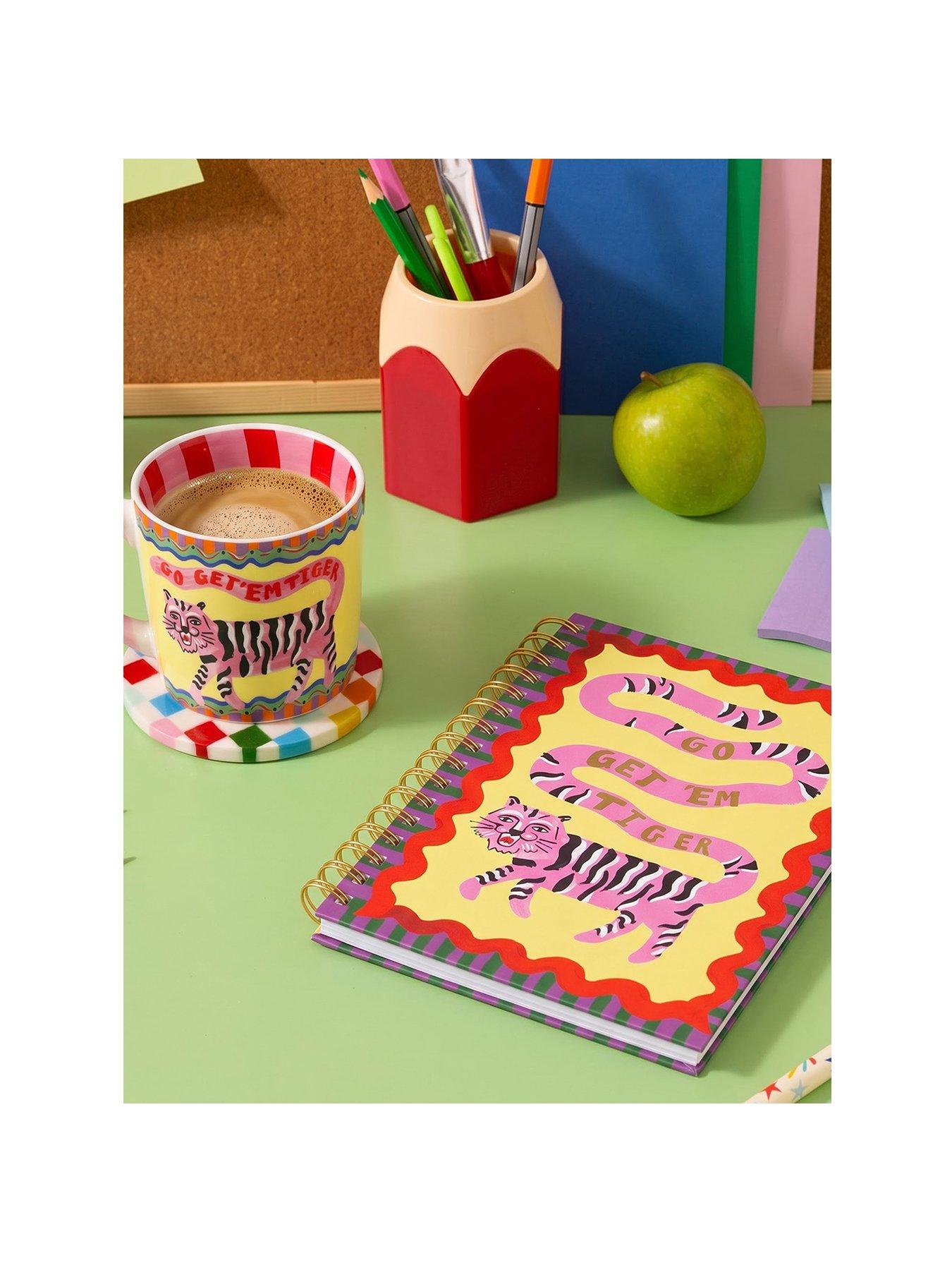 Image 2 of 7 of Eleanor Bowmer Eleanor Bowmer Go Get Em Tiger A5 Spiral Notebook &amp; Mug Set