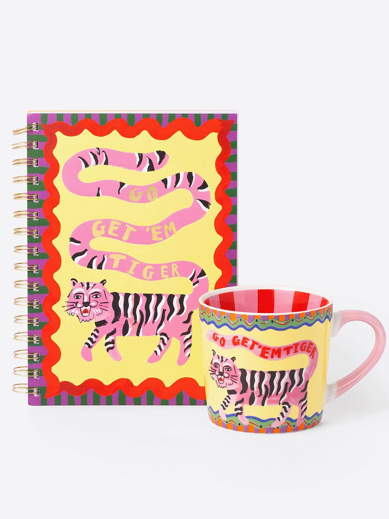 Image 7 of 7 of Eleanor Bowmer Eleanor Bowmer Go Get Em Tiger A5 Spiral Notebook &amp; Mug Set
