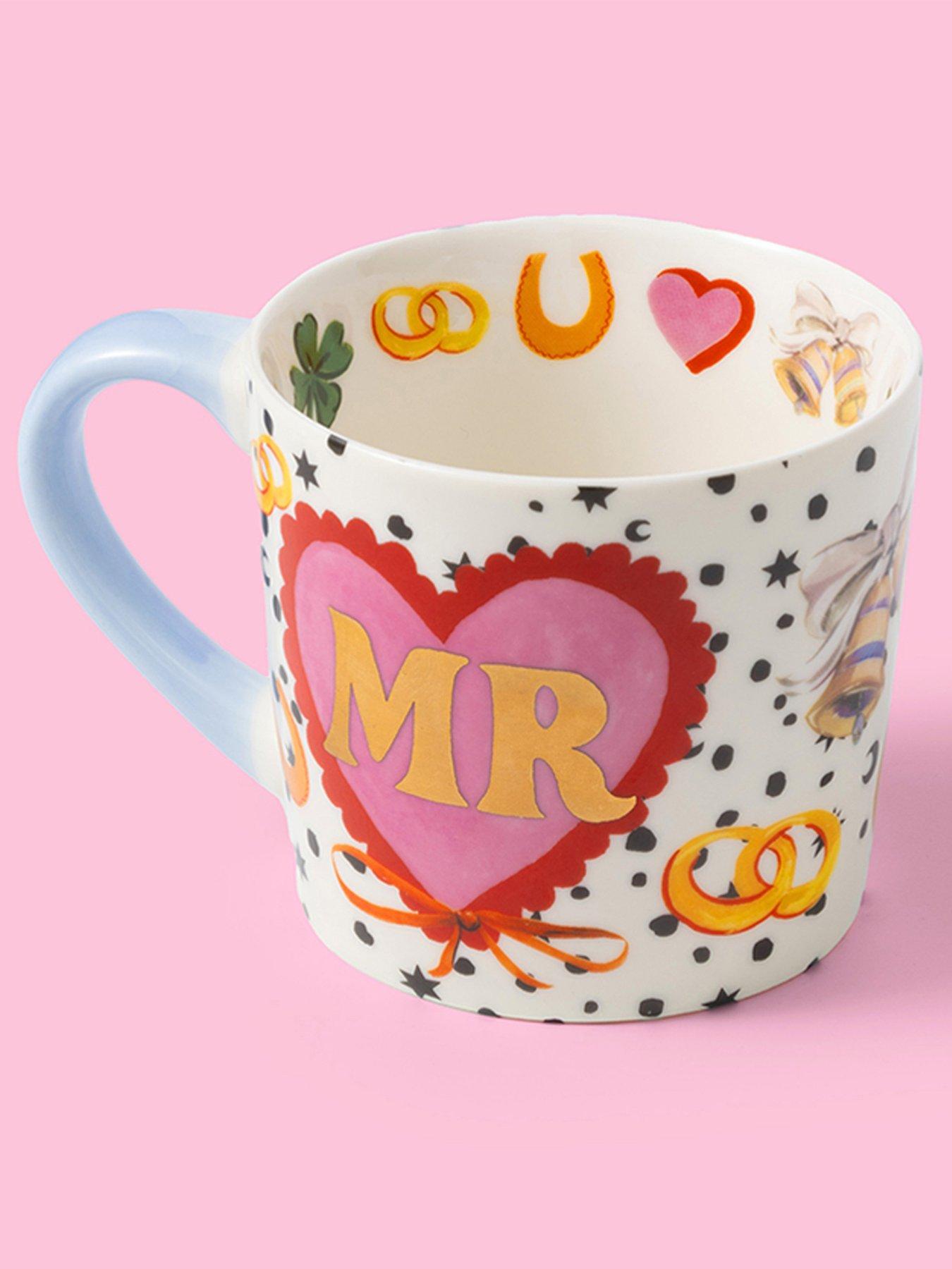 Image 6 of 6 of Eleanor Bowmer Mr &amp; Mrs Heart Set Of 2 Mug