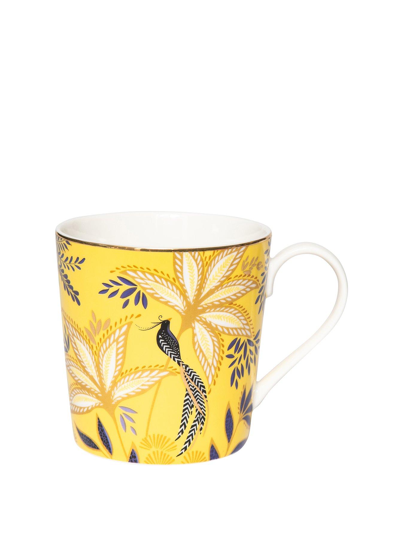Image 2 of 5 of Sara Miller Anniversary Birds & Bloom Mug - Yellow