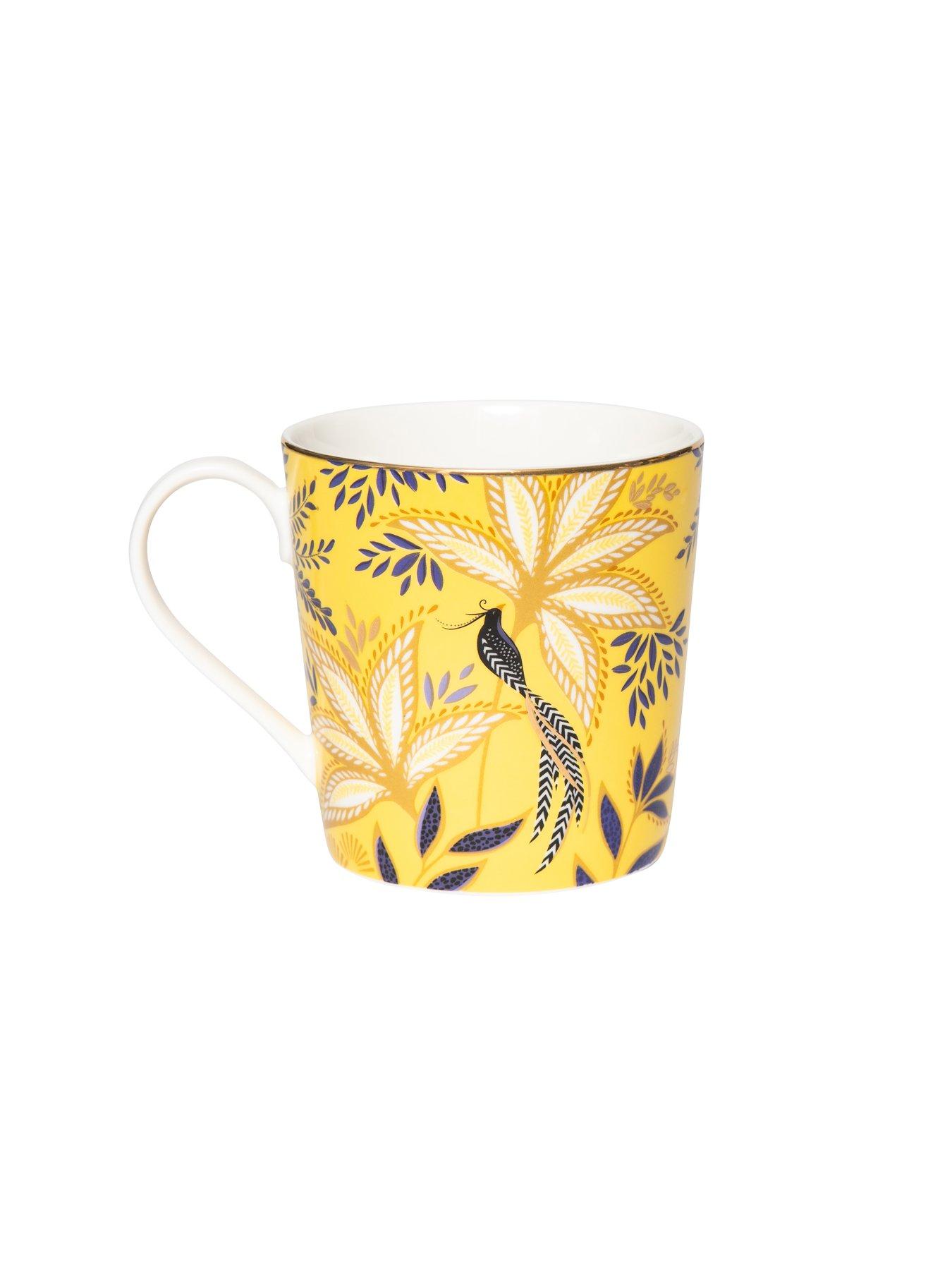 Image 3 of 5 of Sara Miller Anniversary Birds & Bloom Mug - Yellow