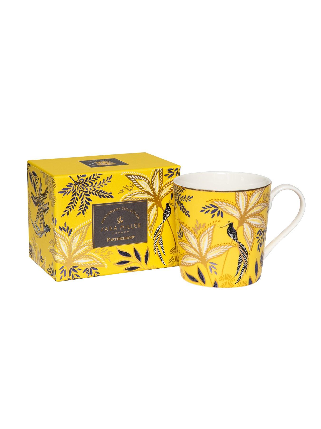 Image 4 of 5 of Sara Miller Anniversary Birds & Bloom Mug - Yellow