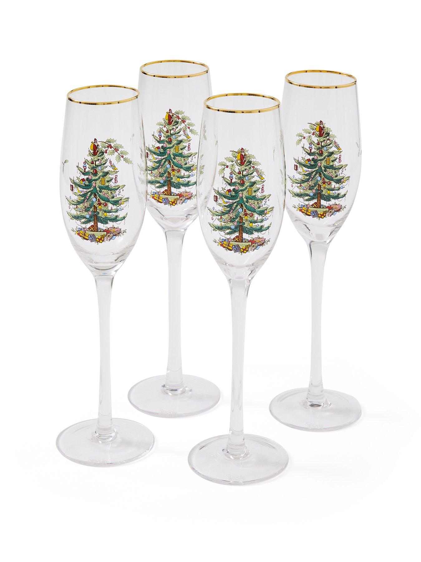Image 2 of 5 of Spode Christmas Tree Champagne Flutes - Set Of 4