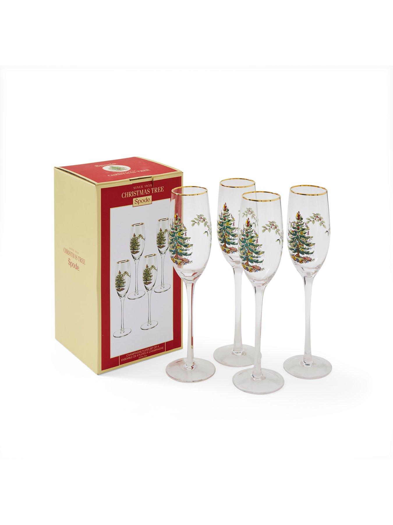 Image 5 of 5 of Spode Christmas Tree Champagne Flutes - Set Of 4
