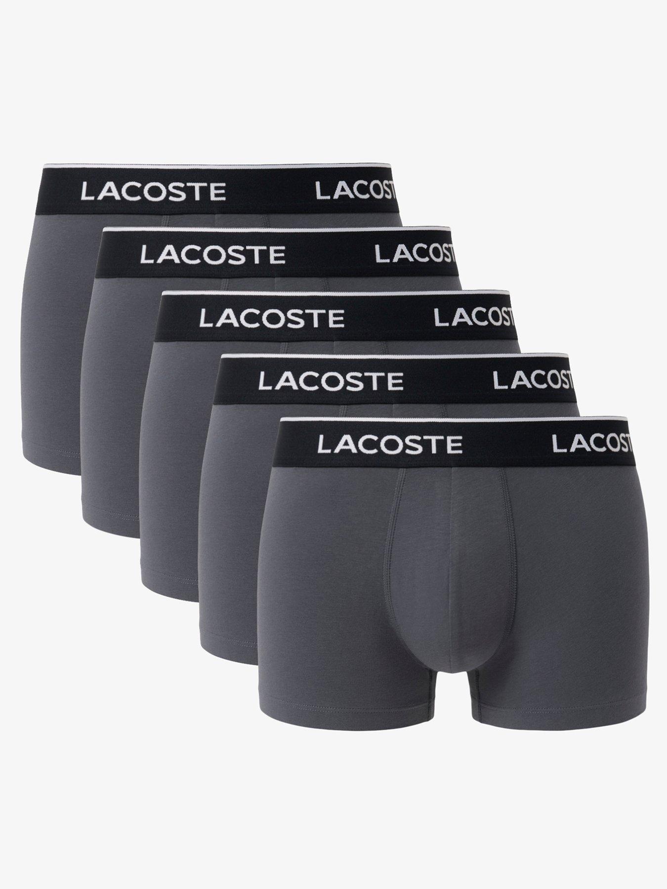 Image 1 of 3 of Lacoste 5 Pack Stretch Cotton Trunks