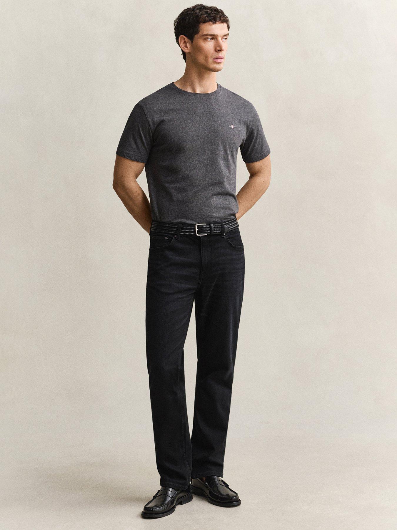 Image 3 of 4 of GANT Mens Shield Logo Crew Neck T-Shirt - Dark Grey
