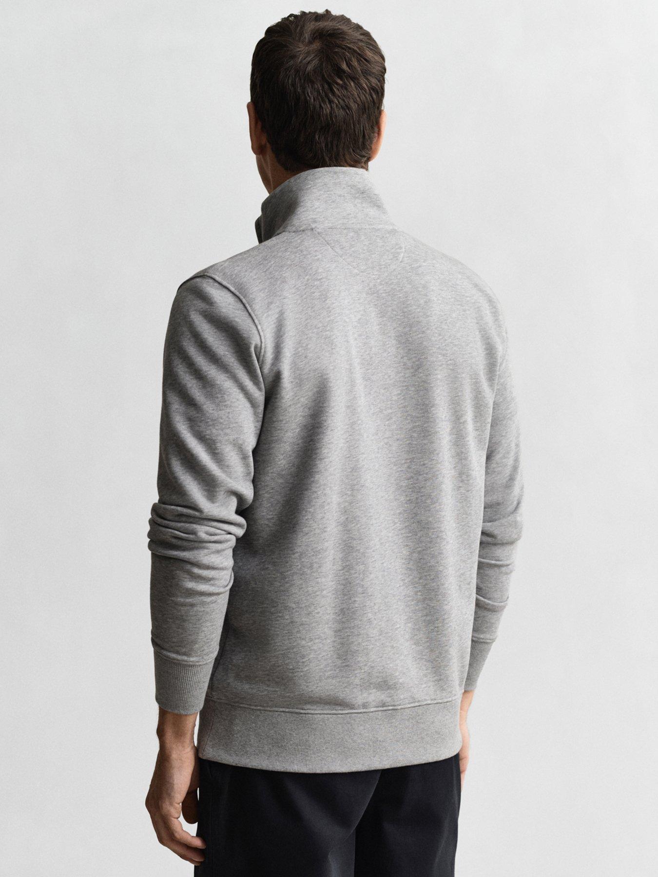 Image 2 of 5 of GANT Mens Regular Shield Full Zip Sweatshirt - Light Grey