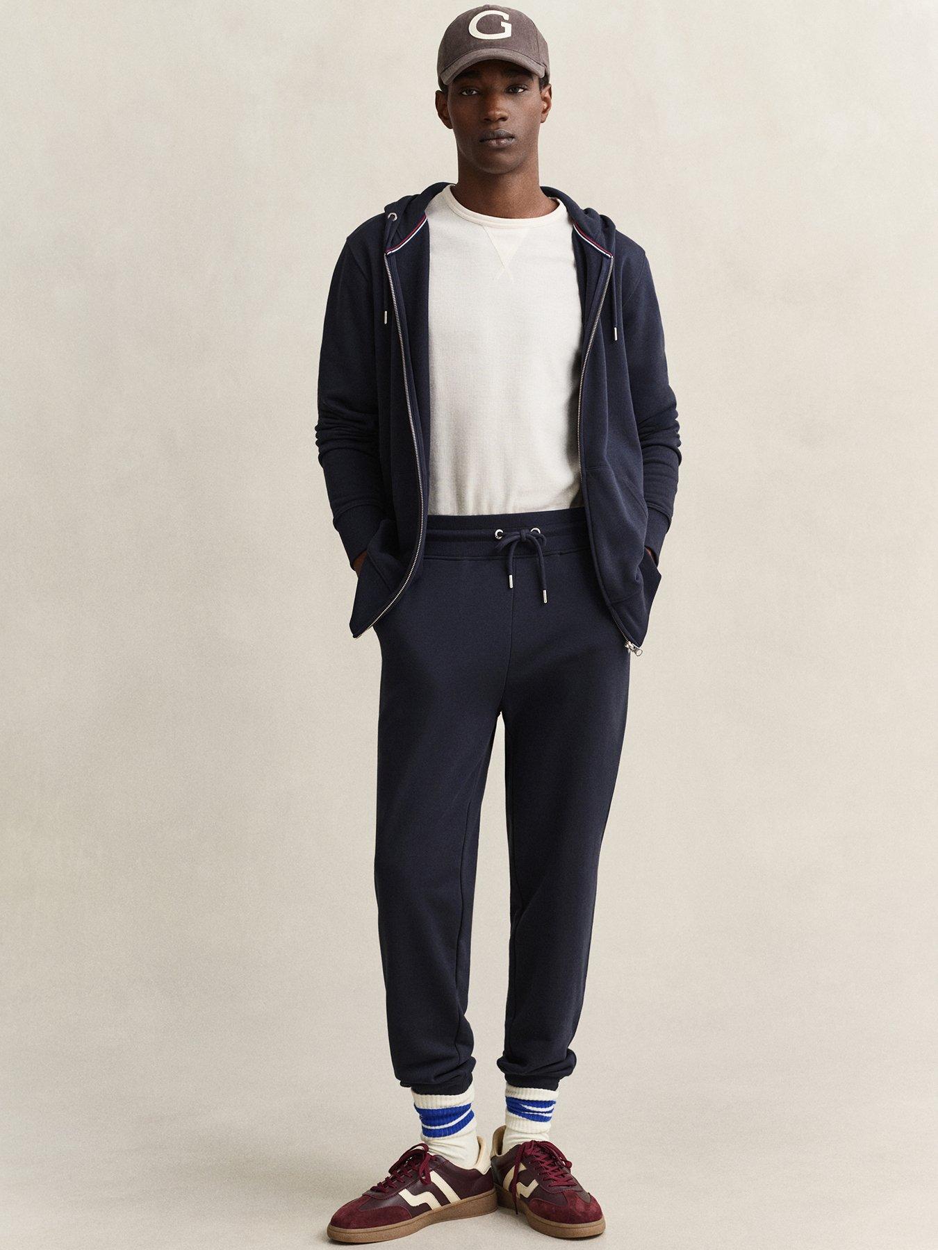 Image 3 of 4 of GANT Mens Shield Regular Fit Jogging Bottoms - Navy