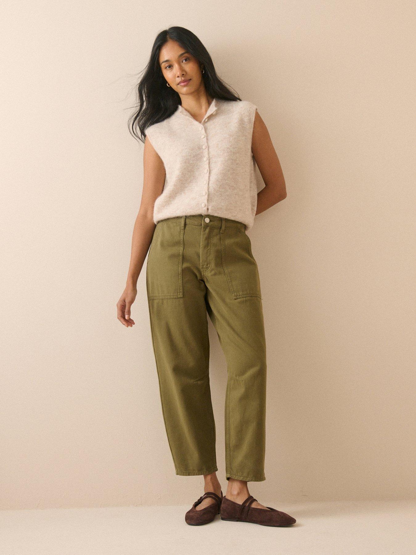 Image 1 of 5 of Nobodys Child Womens Thea Utility Pocket Straight Leg Trousers - Khaki