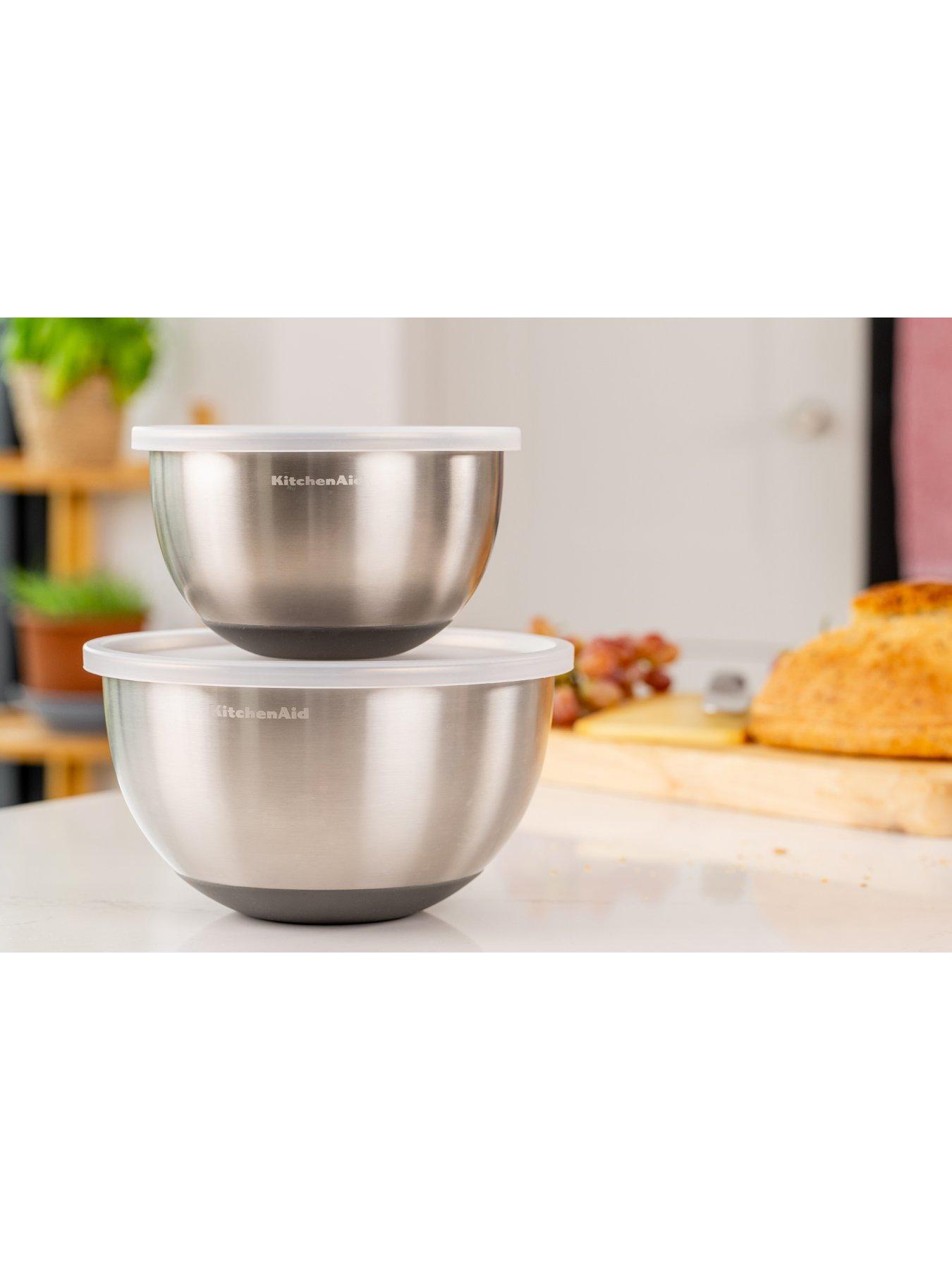 Image 3 of 7 of KitchenAid Set of 2 Mixing Bowls, Durable Stainless Steel Nesting Bowls