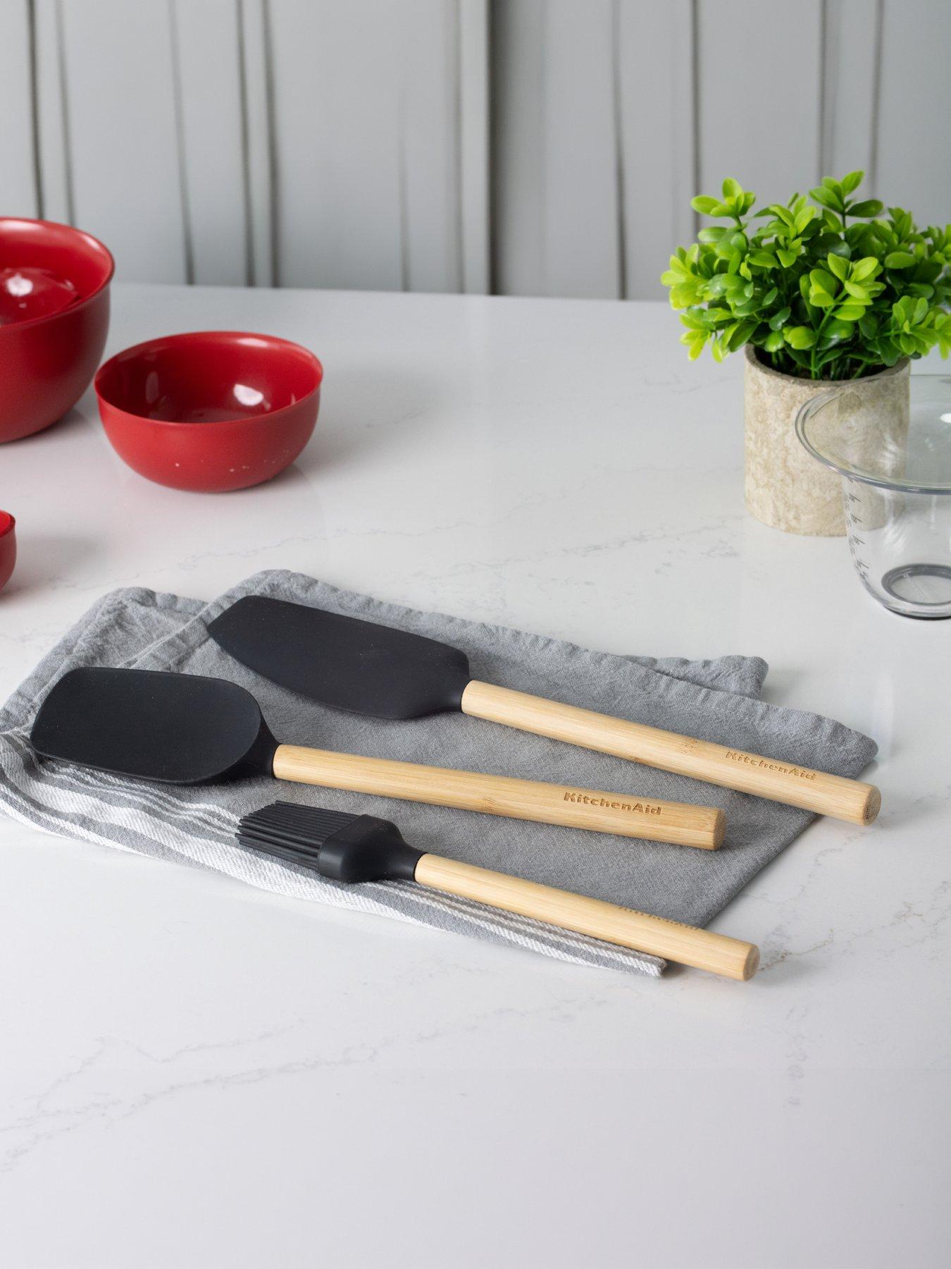 Image 1 of 5 of KitchenAid 3-Piece Bamboo Baking Set with Spoon Spatula, Pastry Brush and Mixer Spatula