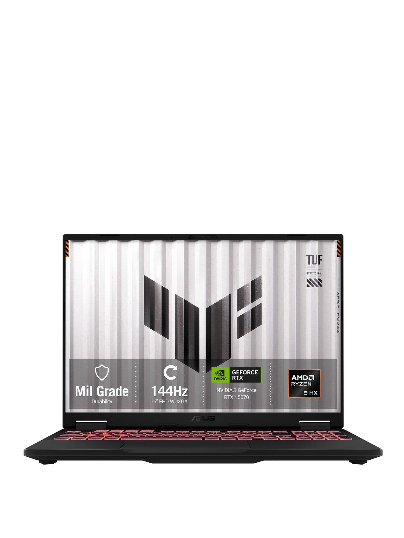 Image 1 of 7 of Asus TUF Gaming A16 16in 1920 x 1200 Gaming Laptop - GeForce RTX 5070 - AMD Ryzen 9 8940HX - 16GB RAM, 1TB SSD - Grey