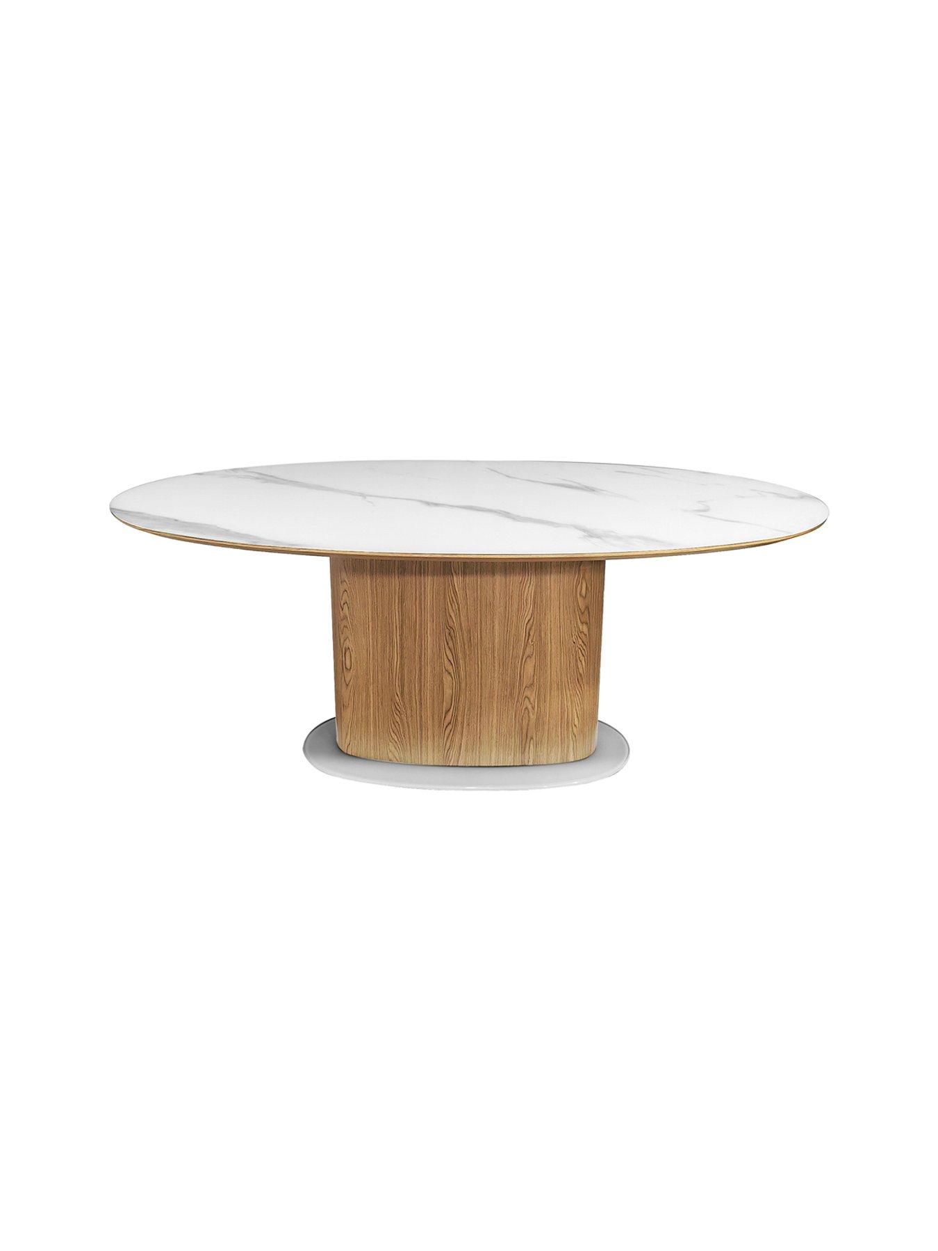 Image 2 of 4 of Bentley Designs Marlow Glass Top 6 Seater Dining Table