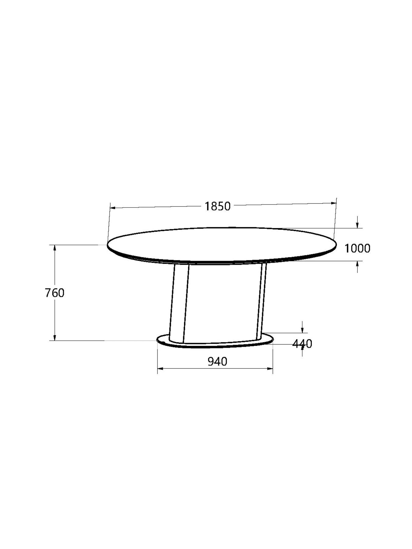 Image 4 of 4 of Bentley Designs Marlow Glass Top 6 Seater Dining Table