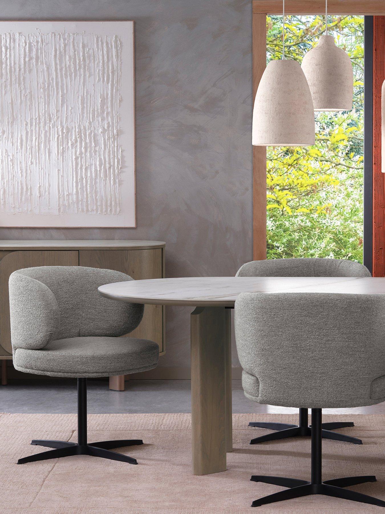 Image 1 of 6 of Bentley Designs Marcel Swivel Pair Of Dining Chairs - Grey