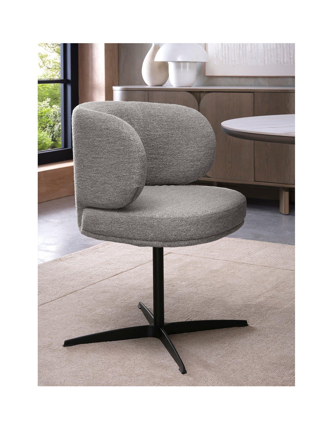 Image 2 of 6 of Bentley Designs Marcel Swivel Pair Of Dining Chairs - Grey